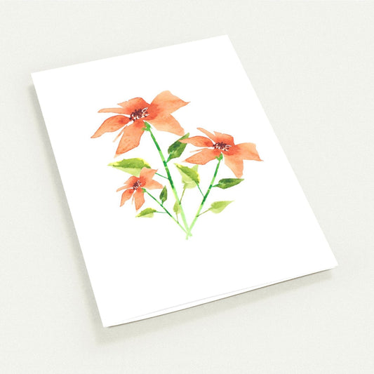Peach Bloom — Fine Art Watercolor Note Cards with Pale Orange Floral Bouquet Design, Blank Inside, Pack of 10 with Envelopes #NCNA-1380-2