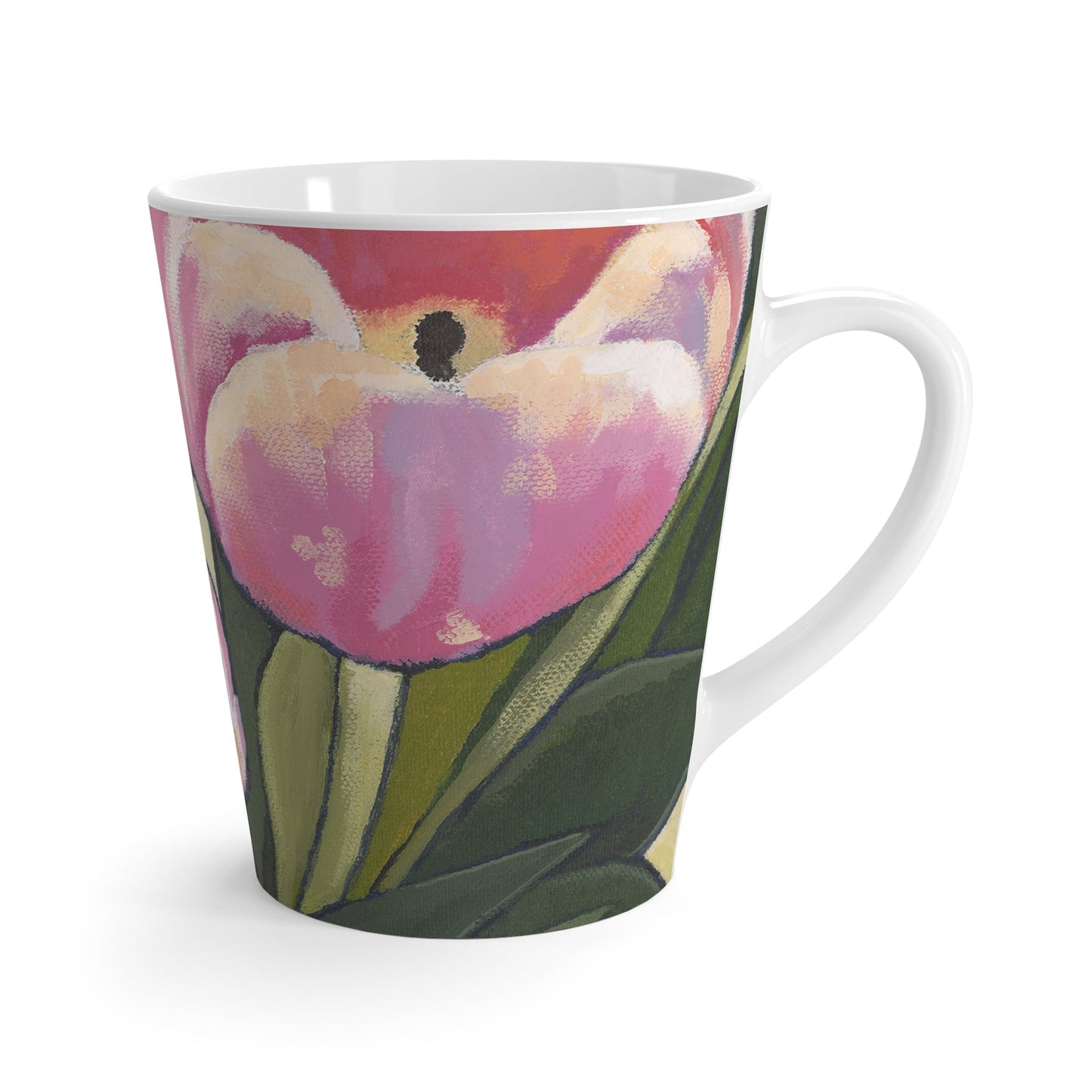 Pink Tulips Ceramic Mug & Polyester Placemat 8-Pc Bundle (Service for 4) | CABF-LM-1080