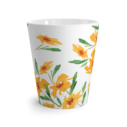 Yellow Orange Floral Ceramic Mug & Polyester Placemat 8-Pc Bundle (Service for 4) | CABF-LM-1314