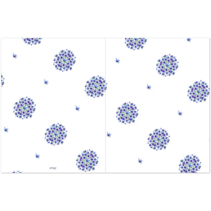 Indigo Bloom — Fine Art Watercolor Note Cards with Medium Purple Floral Pattern, Blank Inside, Pack of 10 with Envelopes #NCNA-1303