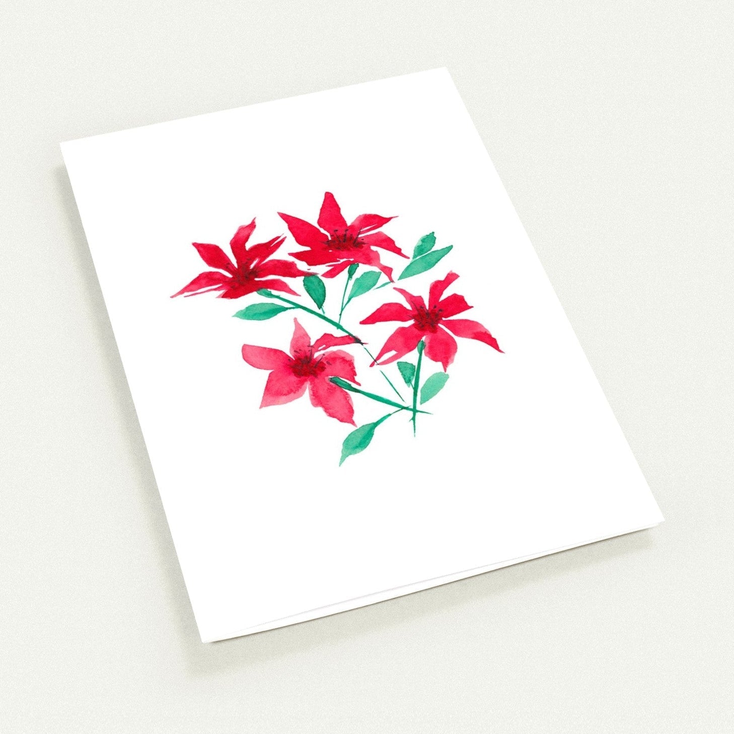 Scarlet Bloom — Fine Art Watercolor Note Cards with Red Floral Bouquet Design, Blank Inside, Pack of 10 with Envelopes #NCNA-1332
