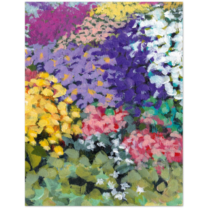 Floral Garden — Fine Art Note Cards with Acrylic Print Garden Scene View 1, Blank Inside, Pack of 10 with Envelopes #NCNA-1381