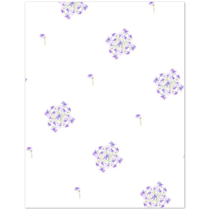 Soft Purple Bloom — Fine Art Watercolor Note Cards with Medium Soft Purple Floral Pattern, Blank Inside, Pack of 10 with Envelopes #NCNA-1323