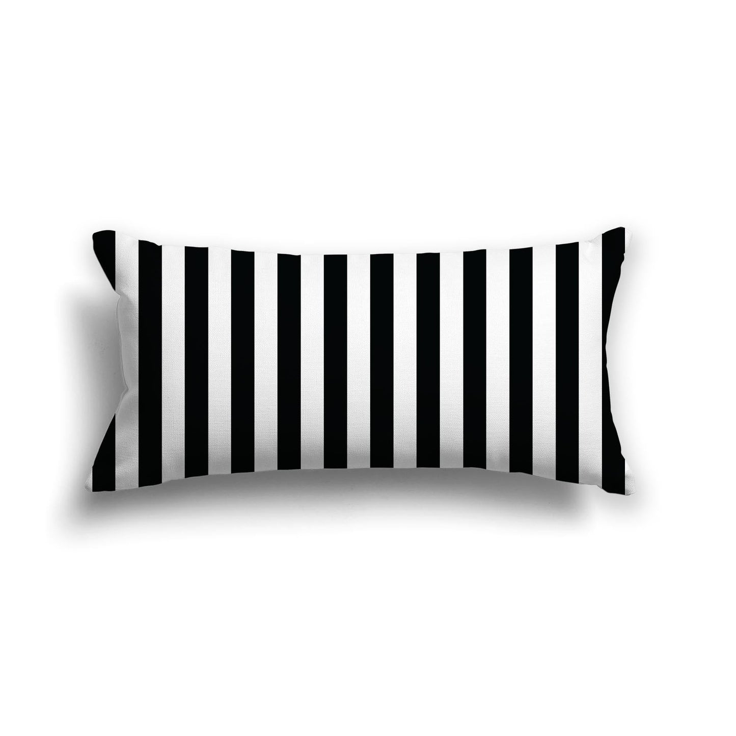 Off-White Cotton Canvas Cushion Covers with Black Bars on Front, CACU-CC-1010-051, 61 x 30 cm, 24 x 12 inches