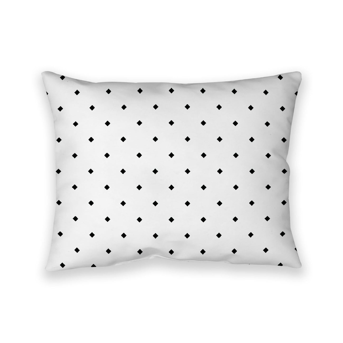 Off-White Cotton Canvas Cushion Covers with Black Diamonds on Front, CACU-CC-1010-101, 66 x 51 cm, 26 x 20 inches