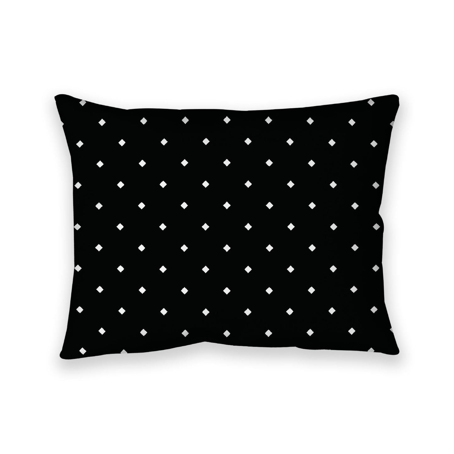 Black Cotton Canvas Cushion Covers with Off-White Diamonds on Front, CACU-CC-1010-102, 66 x 51 cm, 26 x 20 inches
