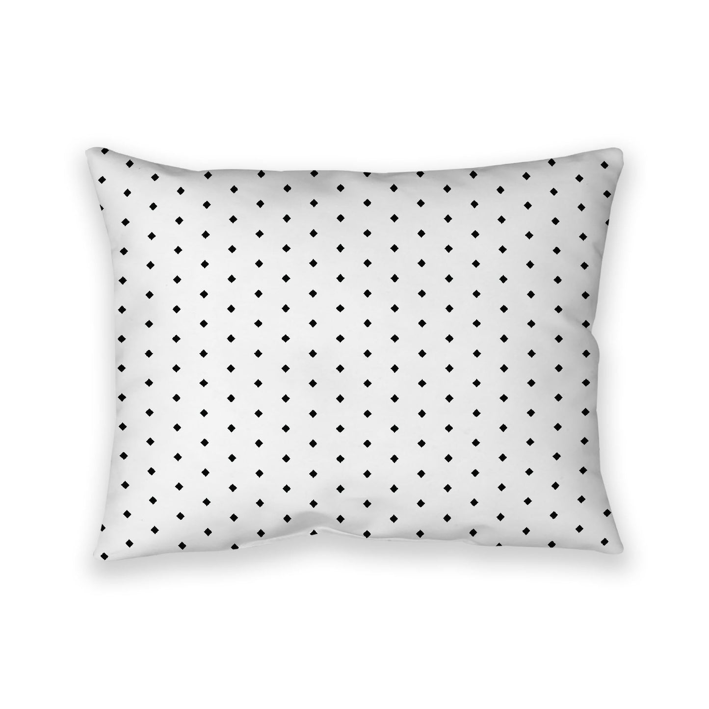 Off-White Cotton Canvas Cushion Covers with Fine Black Diamonds on Front, CACU-CC-1010-111, 66 x 51 cm, 26 x 20 inches