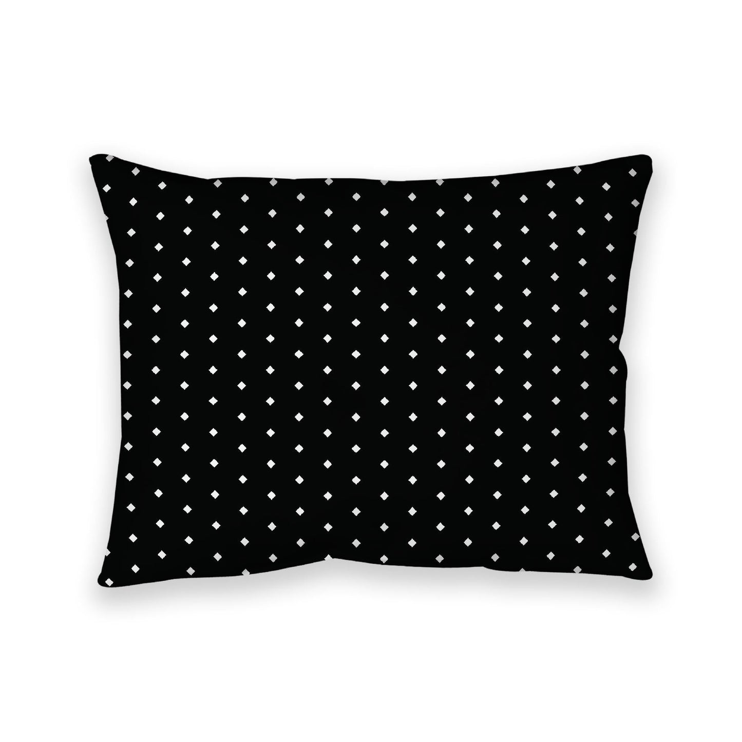 Black Cotton Canvas Cushion Covers with Fine Off-White Diamonds on Front, CACU-CC-1010-112, 66 x 51 cm, 26 x 20 inches