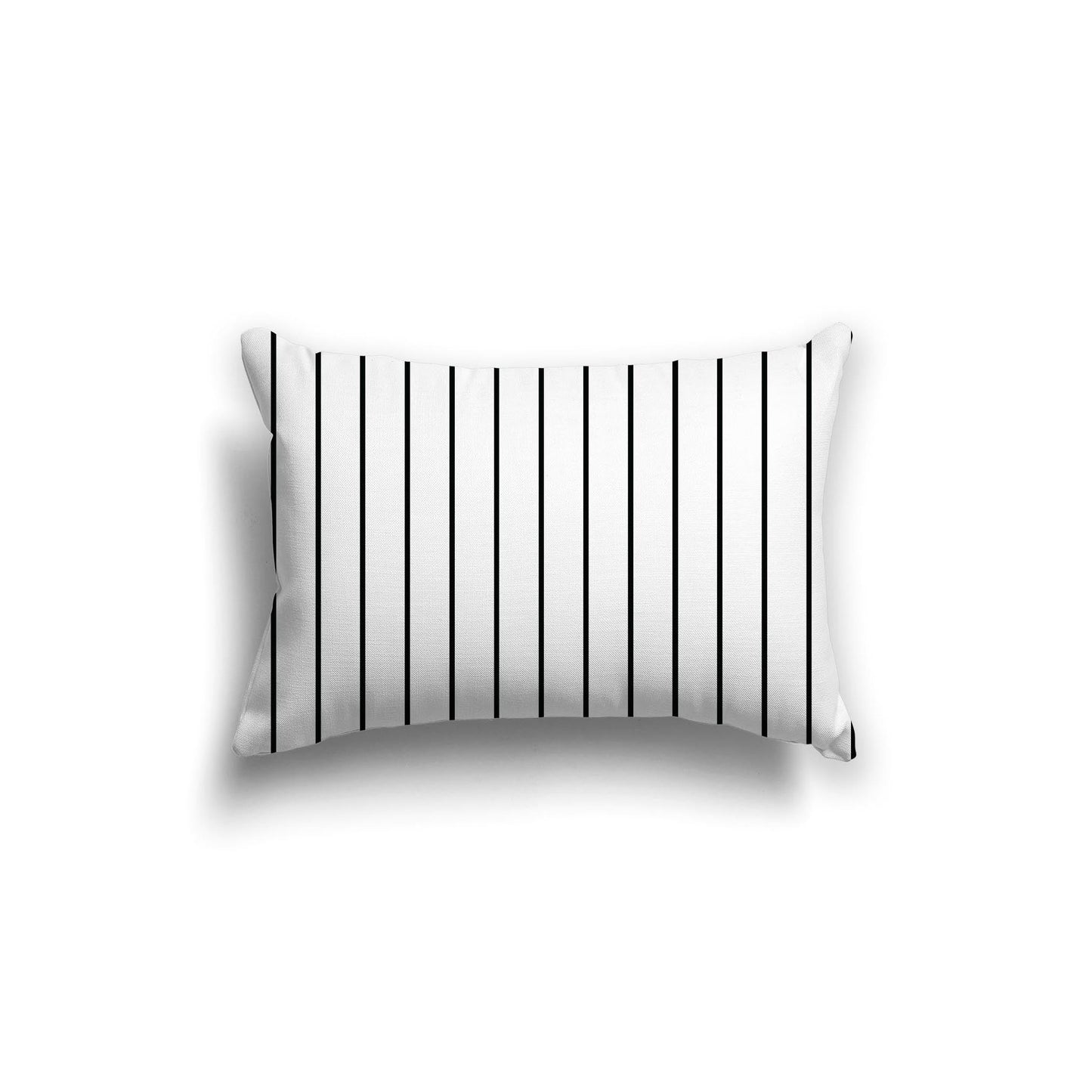 Off-White Cotton Canvas Cushion Covers with Fine Black Stripes on Front, CACU-CC-1010-151, 51 x 36 cm, 20 x 14 inches