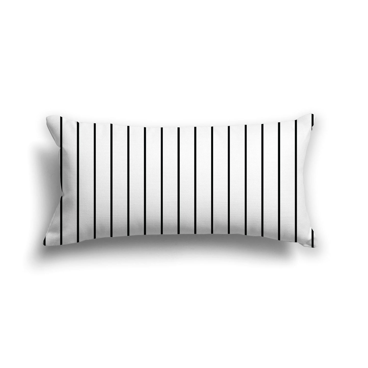 Off-White Cotton Canvas Cushion Covers with Fine Black Stripes on Front, CACU-CC-1010-151, 61 x 30 cm, 24 x 12 inches