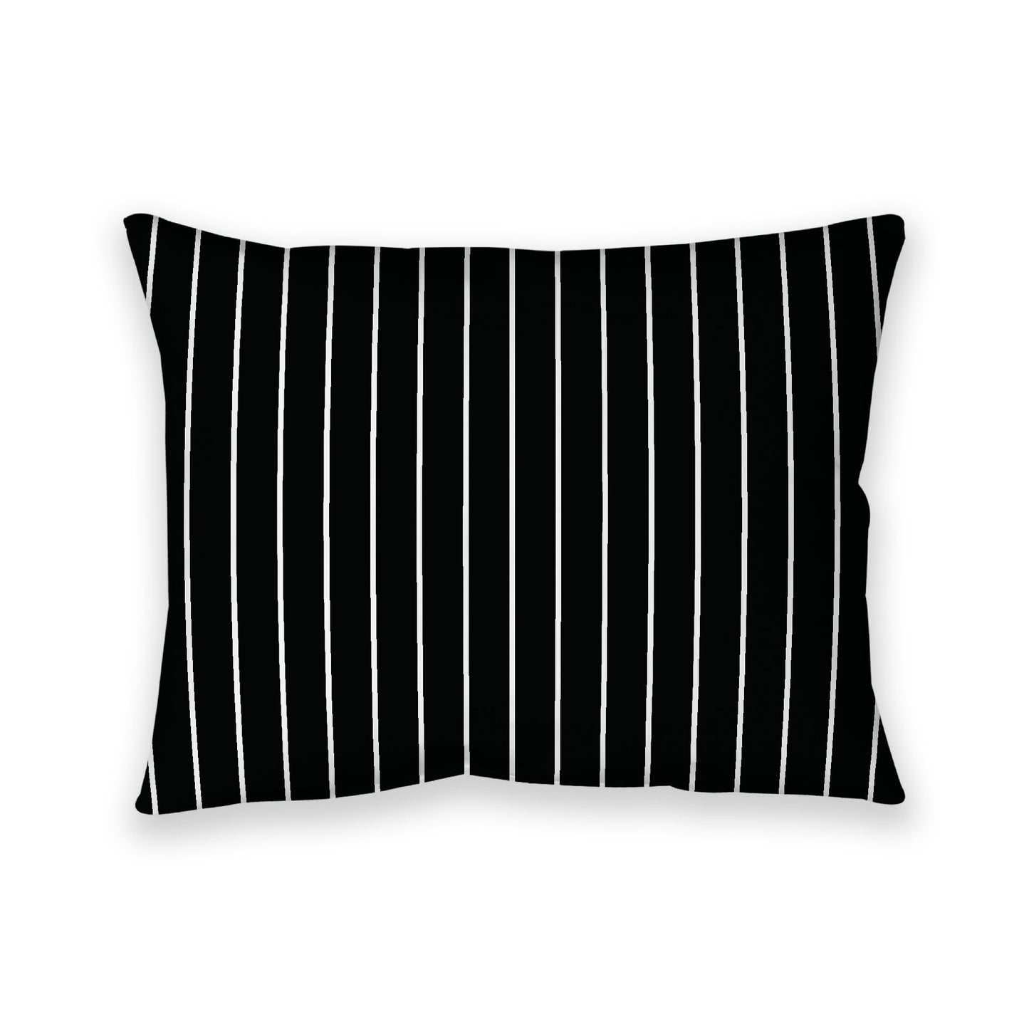Black Cotton Canvas Cushion Covers with Fine Off-White Stripes on Front, CACU-CC-1010-152, 66 x 51 cm, 26 x 20 inches