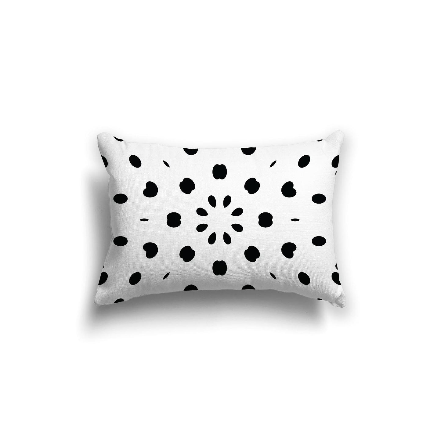 Off-White Cotton Canvas Cushion Covers with Black Burst Pattern on Front, CACU-CC-1010-231, 51 x 36 cm, 20 x 14 inches