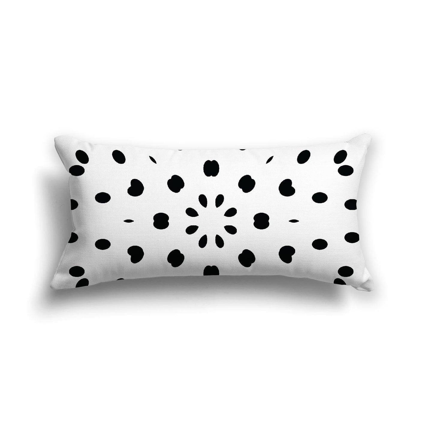 Off-White Cotton Canvas Cushion Covers with Black Burst Pattern on Front, CACU-CC-1010-231, 61 x 30 cm, 24 x 12 inches