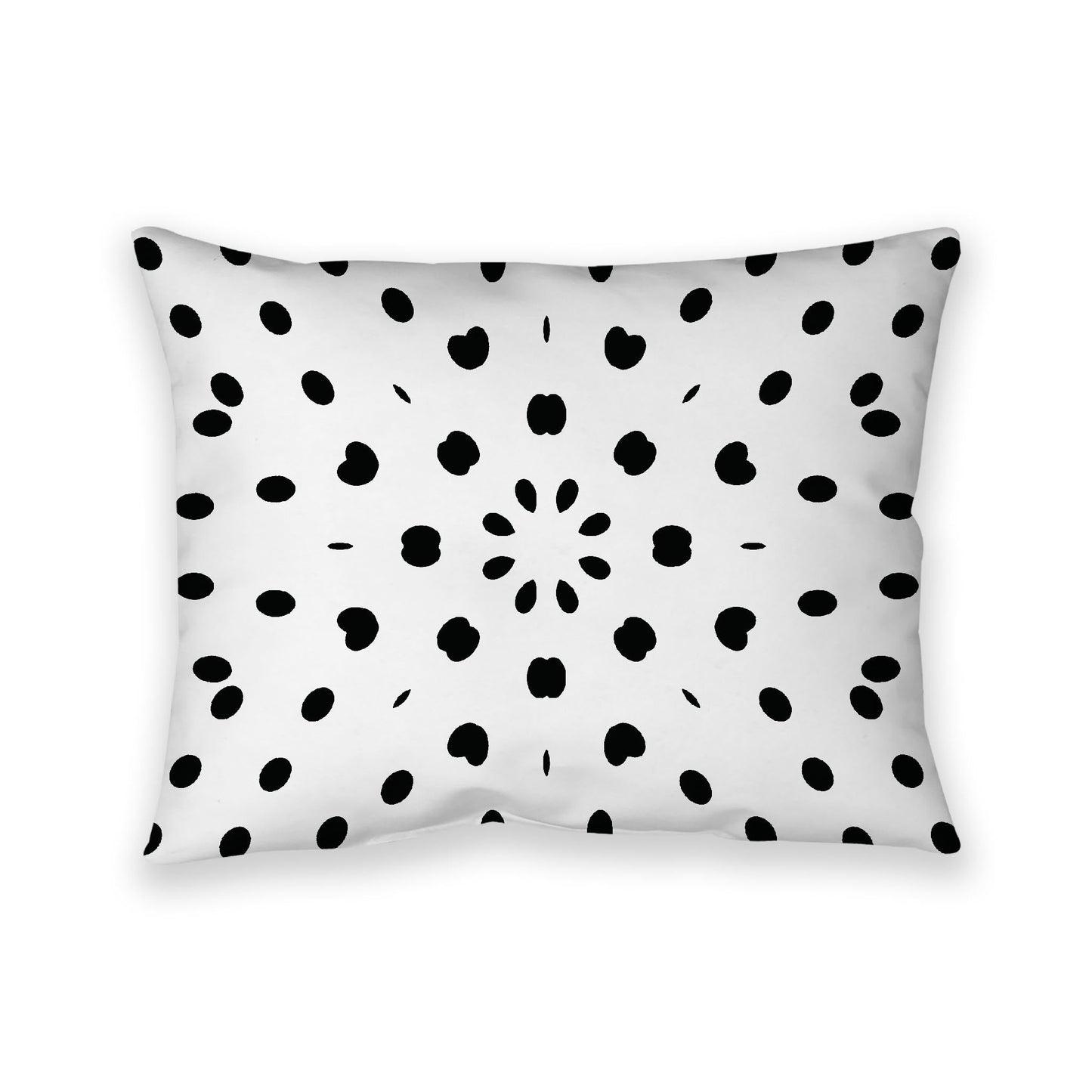 Off-White Cotton Canvas Cushion Covers with Black Burst Pattern on Front, CACU-CC-1010-231, 66 x 51 cm, 26 x 20 inches