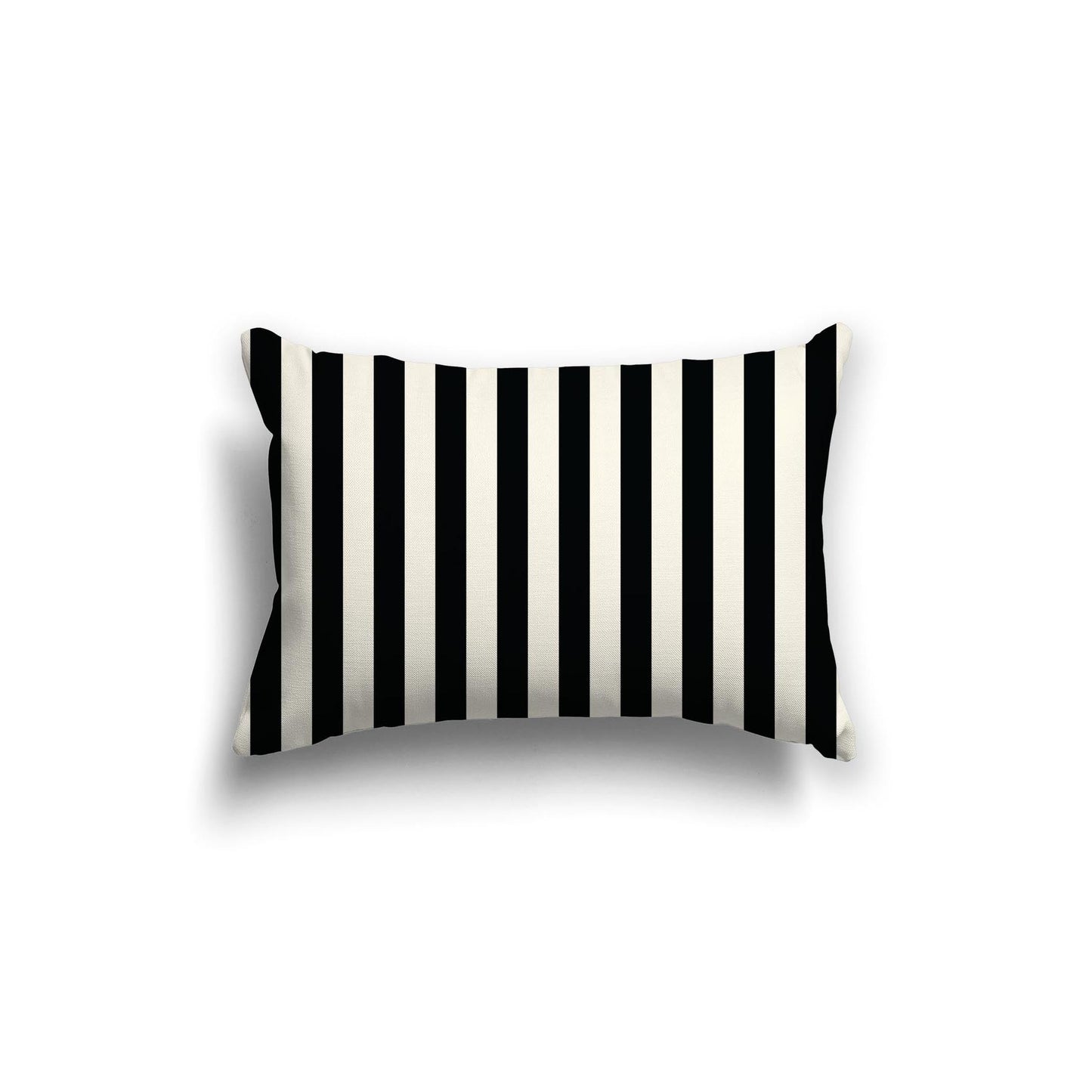 Pale Cream Cotton Canvas Cushion Covers with Black Bars on Front, CACU-CC-1013-051, 51 x 36 cm, 20 x 14 inches
