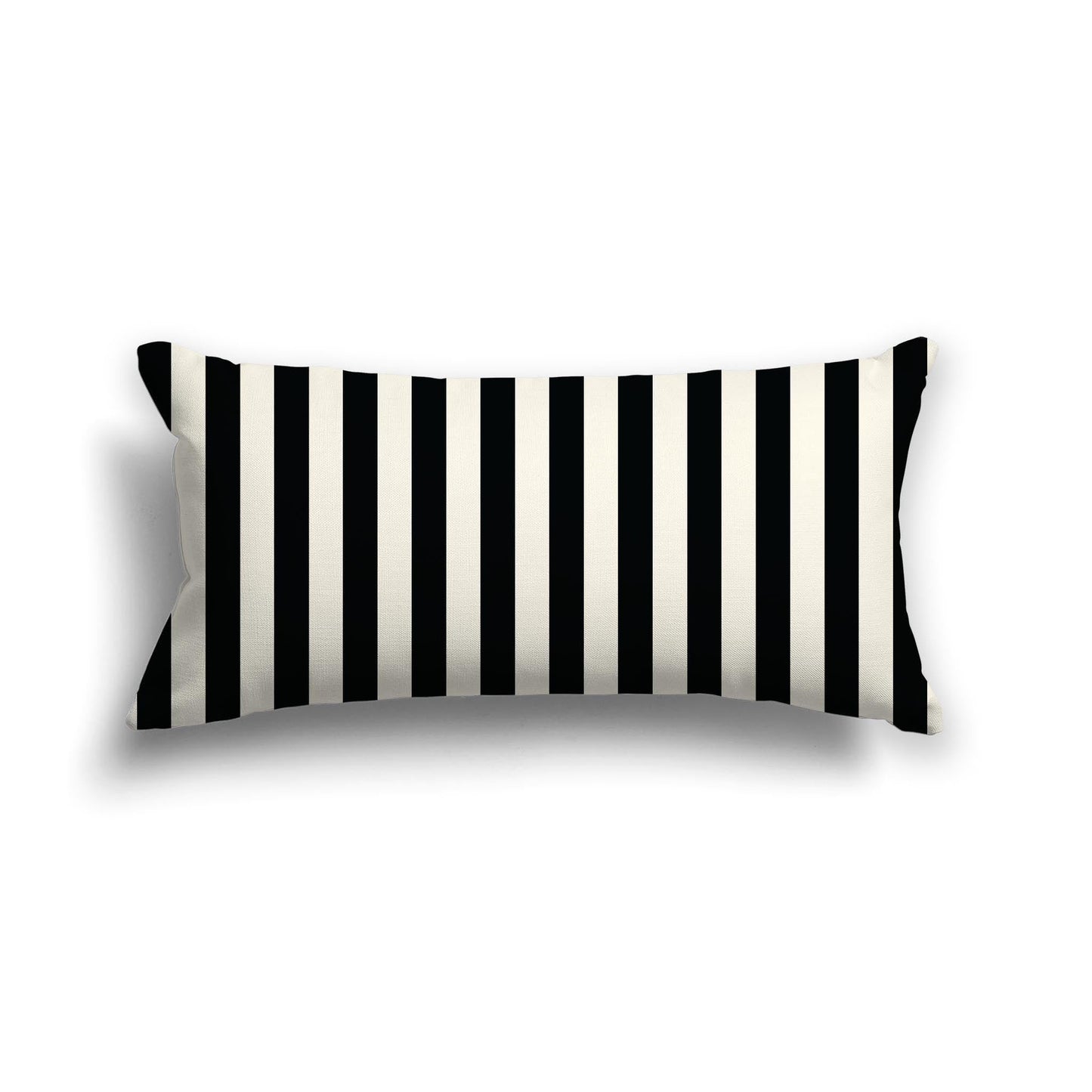 Pale Cream Cotton Canvas Cushion Covers with Black Bars on Front, CACU-CC-1013-051, 61 x 30 cm, 24 x 12 inches