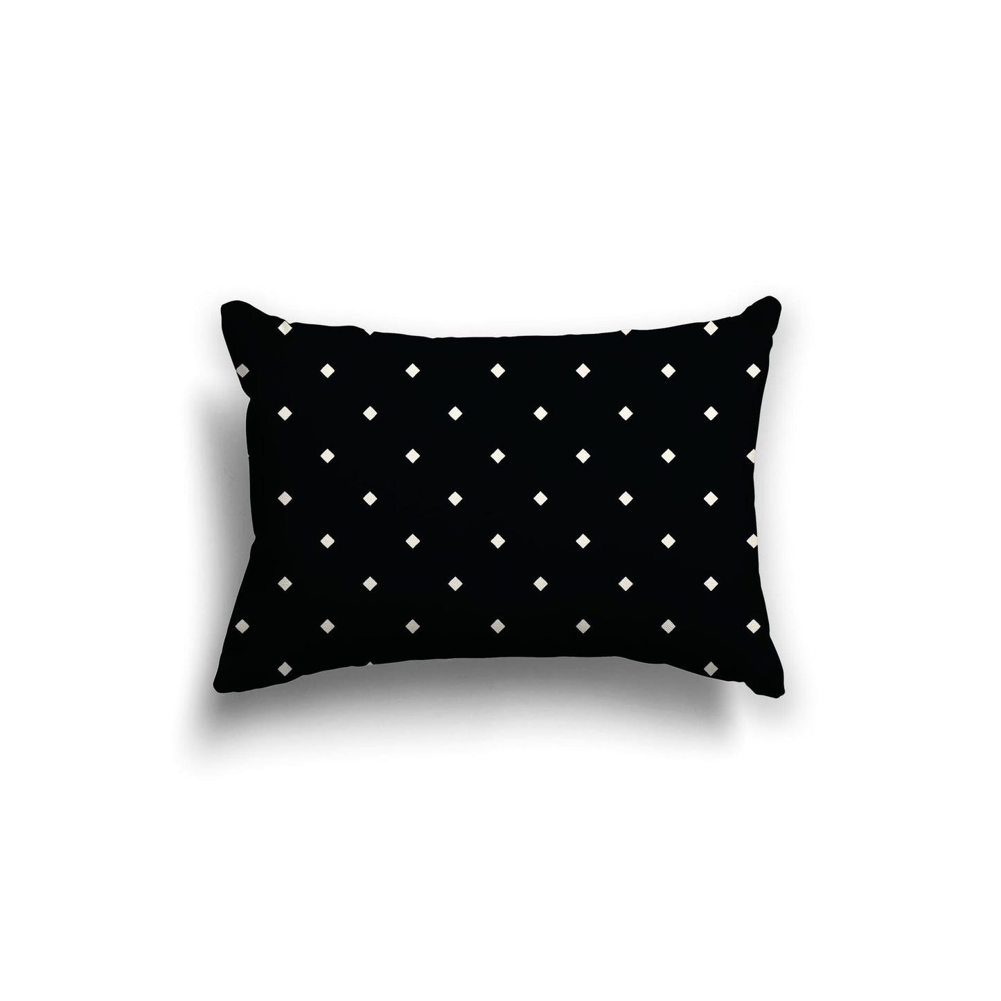 Black Cotton Canvas Cushion Covers with Pale Cream Diamonds on Front, CACU-CC-1013-102, 51 x 36 cm, 20 x 14 inches
