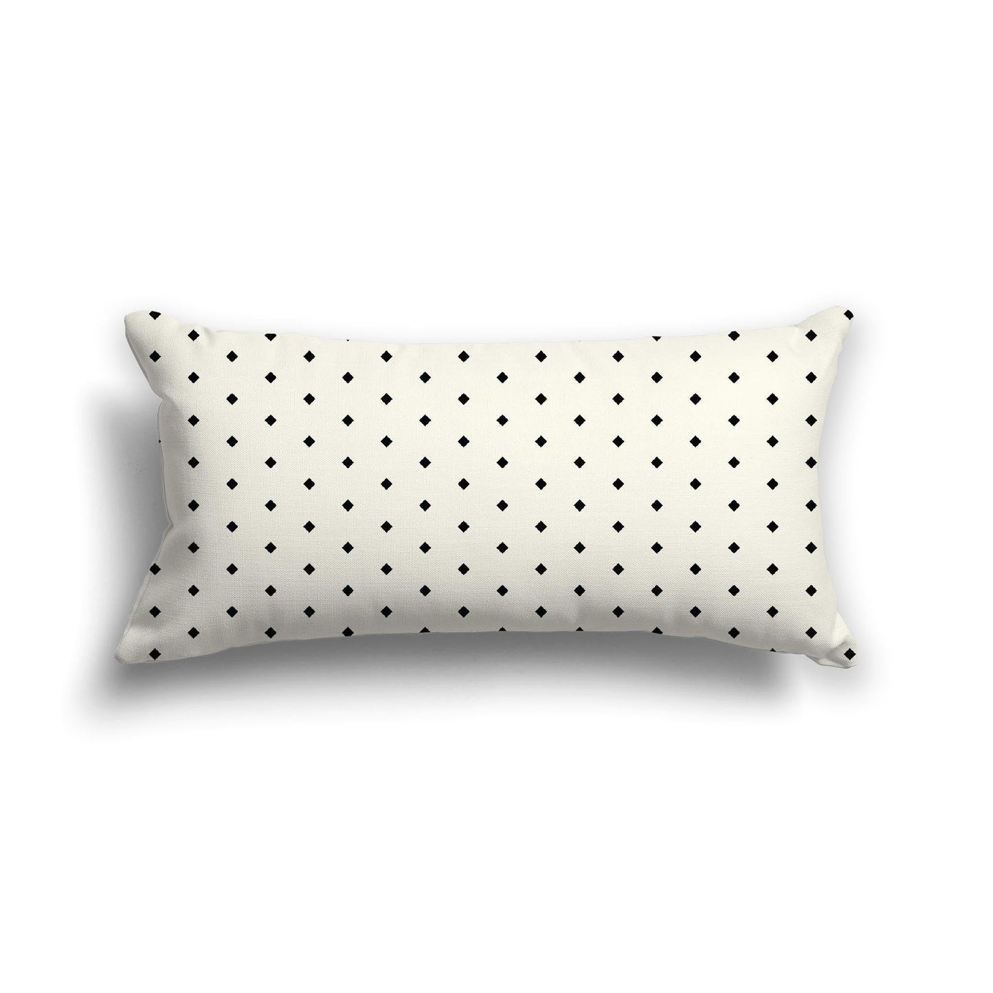 Pale Cream Cotton Canvas Cushion Covers with Fine Black Diamonds on Front, CACU-CC-1013-111, 61 x 30 cm, 24 x 12 inches