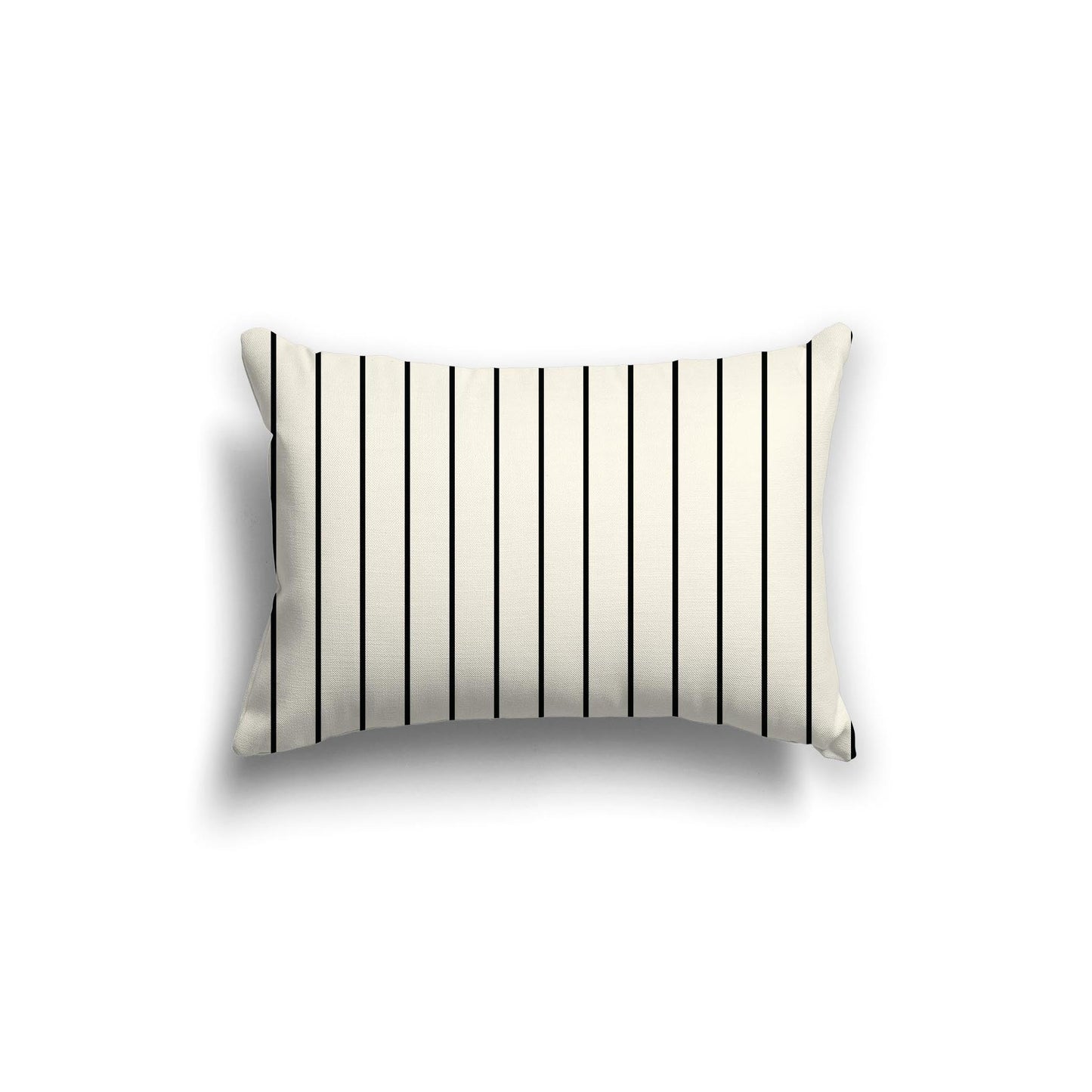 Pale Cream Cotton Canvas Cushion Covers with Fine Black Stripes on Front, CACU-CC-1013-151, 51 x 36 cm, 20 x 14 inches