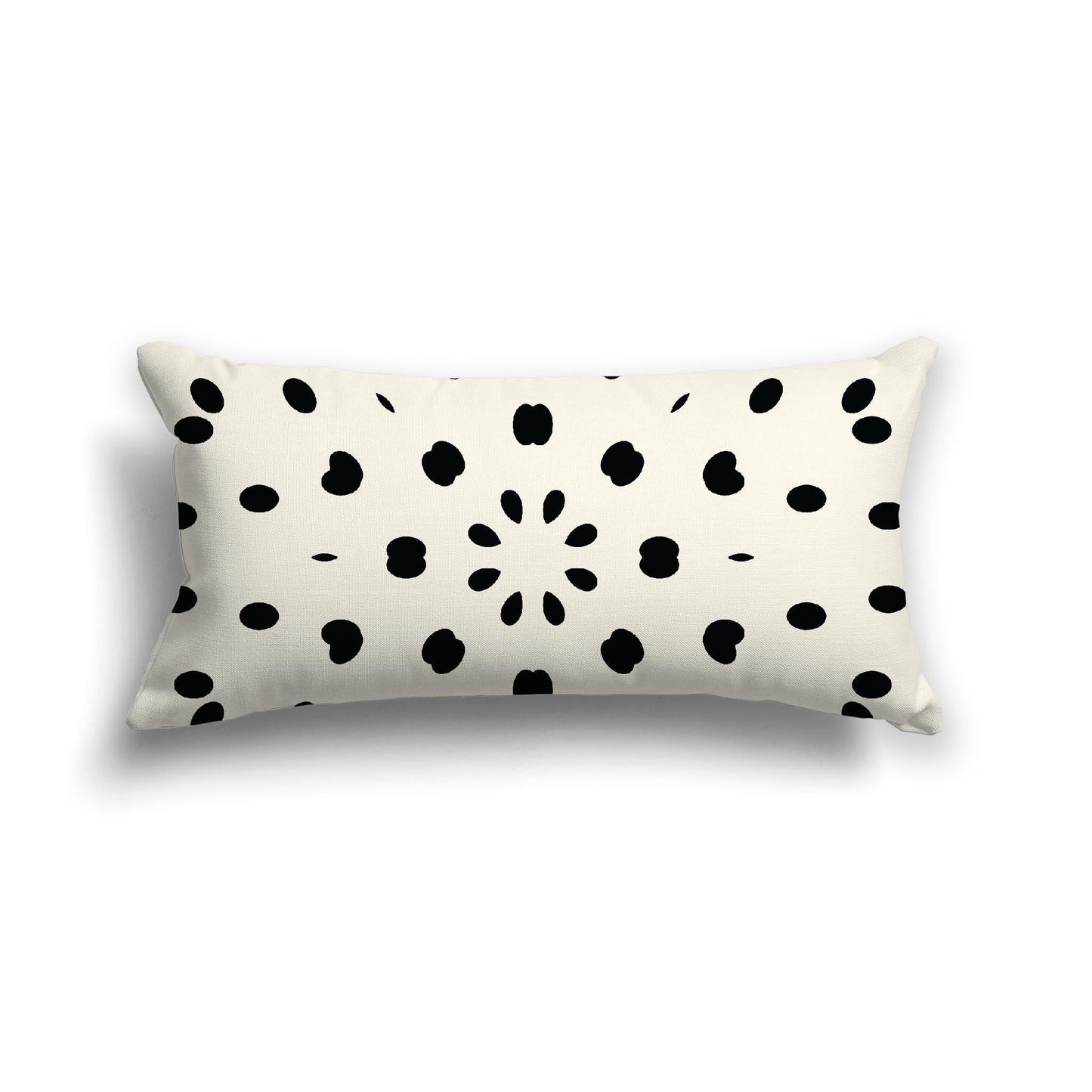 Pale Cream Cotton Canvas Cushion Covers with Black Burst Pattern on Front, CACU-CC-1013-231, 61 x 30 cm, 24 x 12 inches