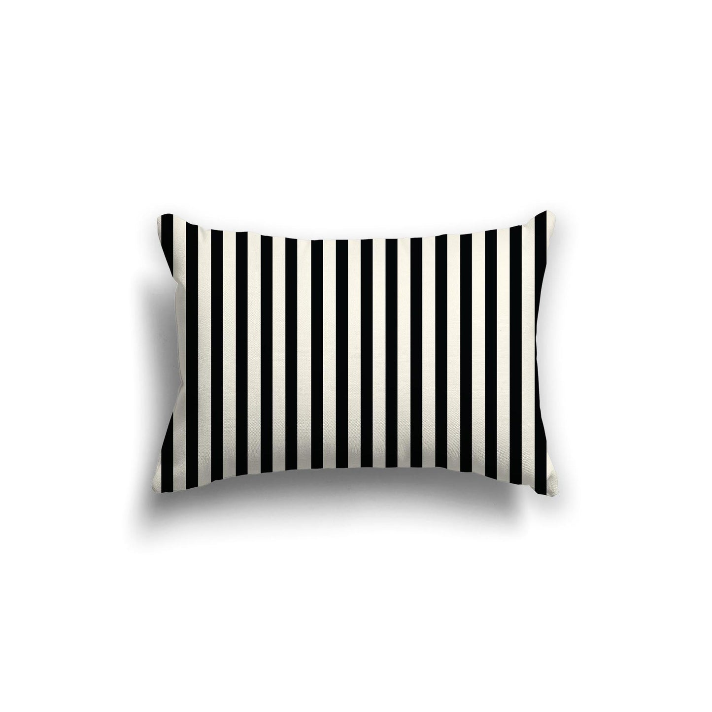 Pale Cream Cotton Canvas Cushion Covers with Thin Black Bars on Front, CACU-CC-1013-241, 51 x 36 cm, 20 x 14 inches