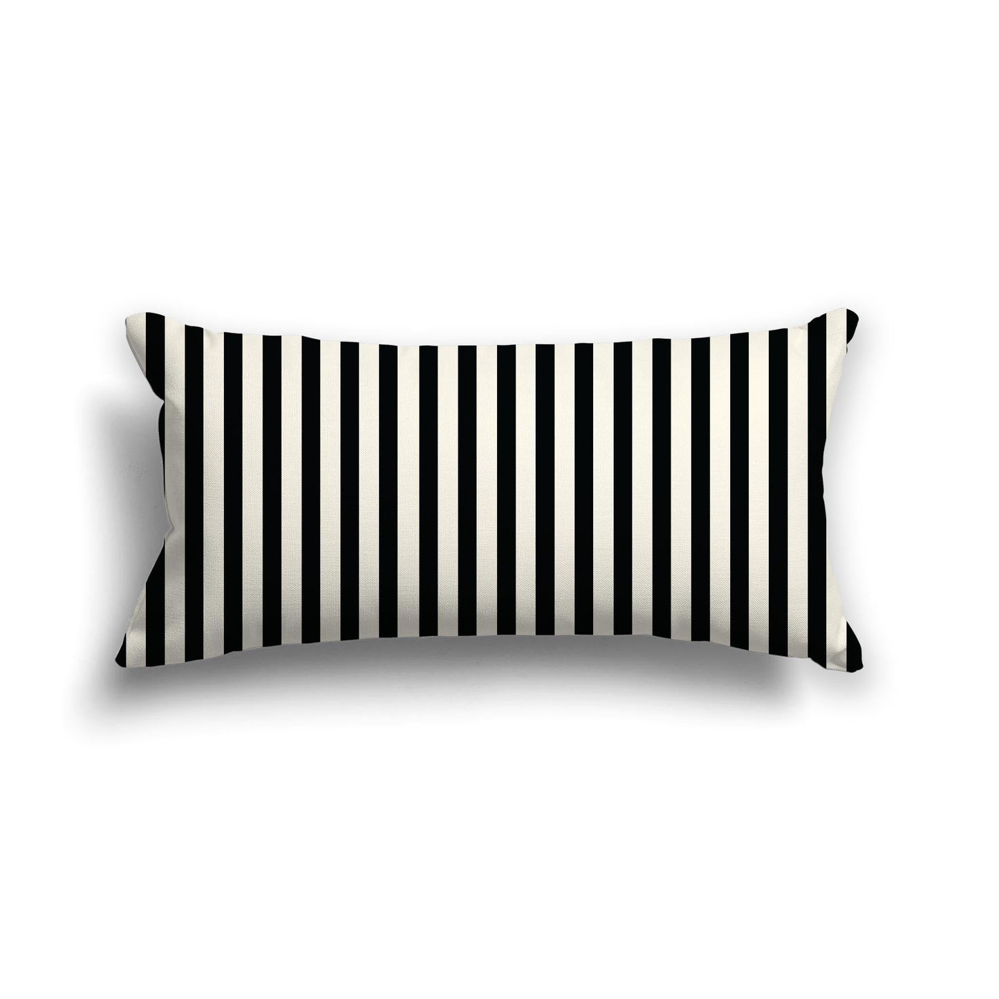 Pale Cream Cotton Canvas Cushion Covers with Thin Black Bars on Front, CACU-CC-1013-241, 61 x 30 cm, 24 x 12 inches