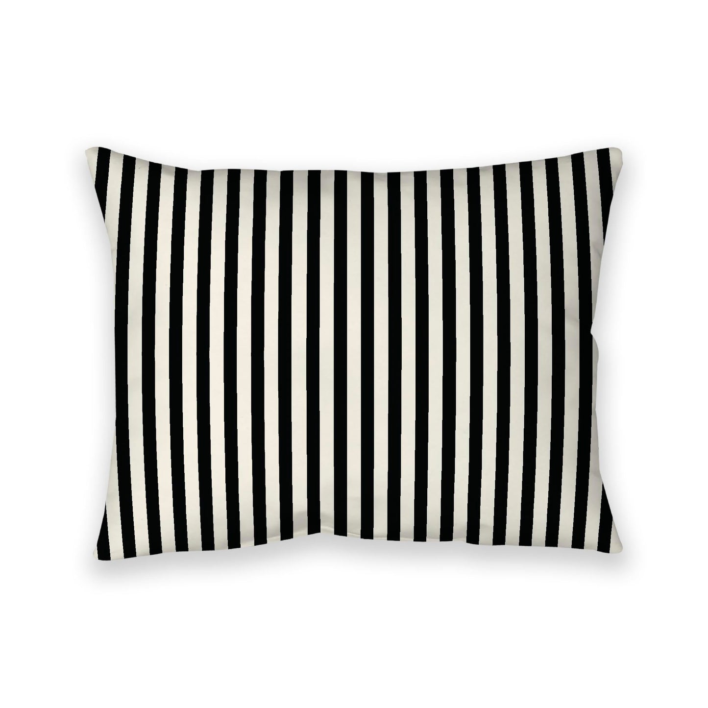 Pale Cream Cotton Canvas Cushion Covers with Thin Black Bars on Front, CACU-CC-1013-241, 66 x 51 cm, 26 x 20 inches