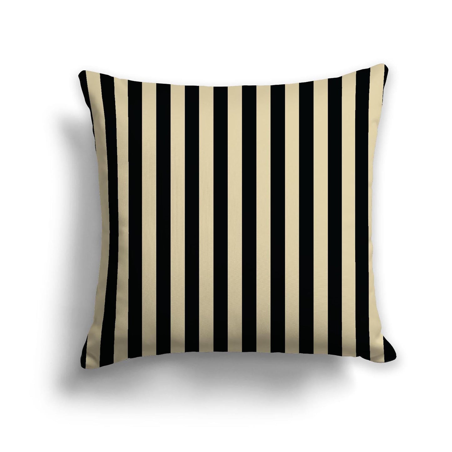 Desert Sand Cotton Canvas Cushion Covers with Black Bars on Front, CACU-CC-1014-051, 56 x 56 cm, 22 x 22 inches
