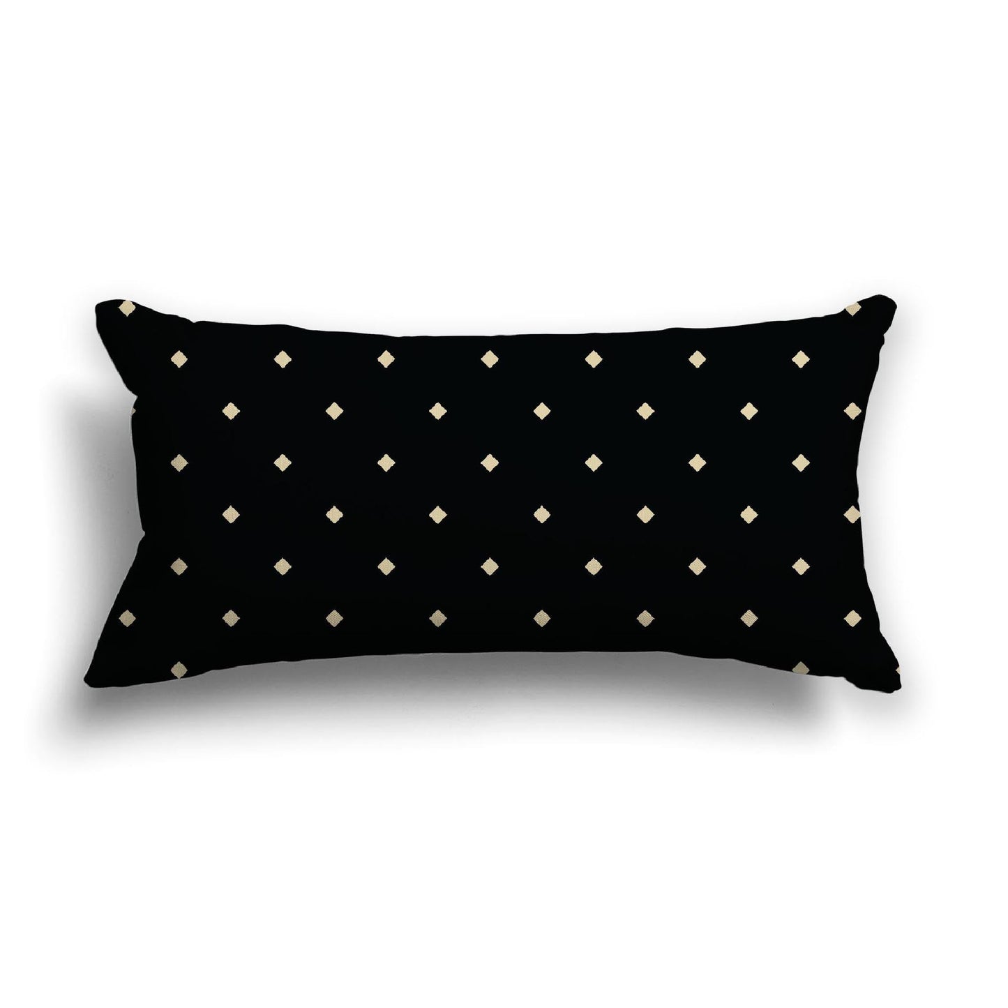 Black Cotton Canvas Cushion Covers with Desert Sand Diamonds on Front, CACU-CC-1014-102, 61 x 30 cm, 24 x 12 inches
