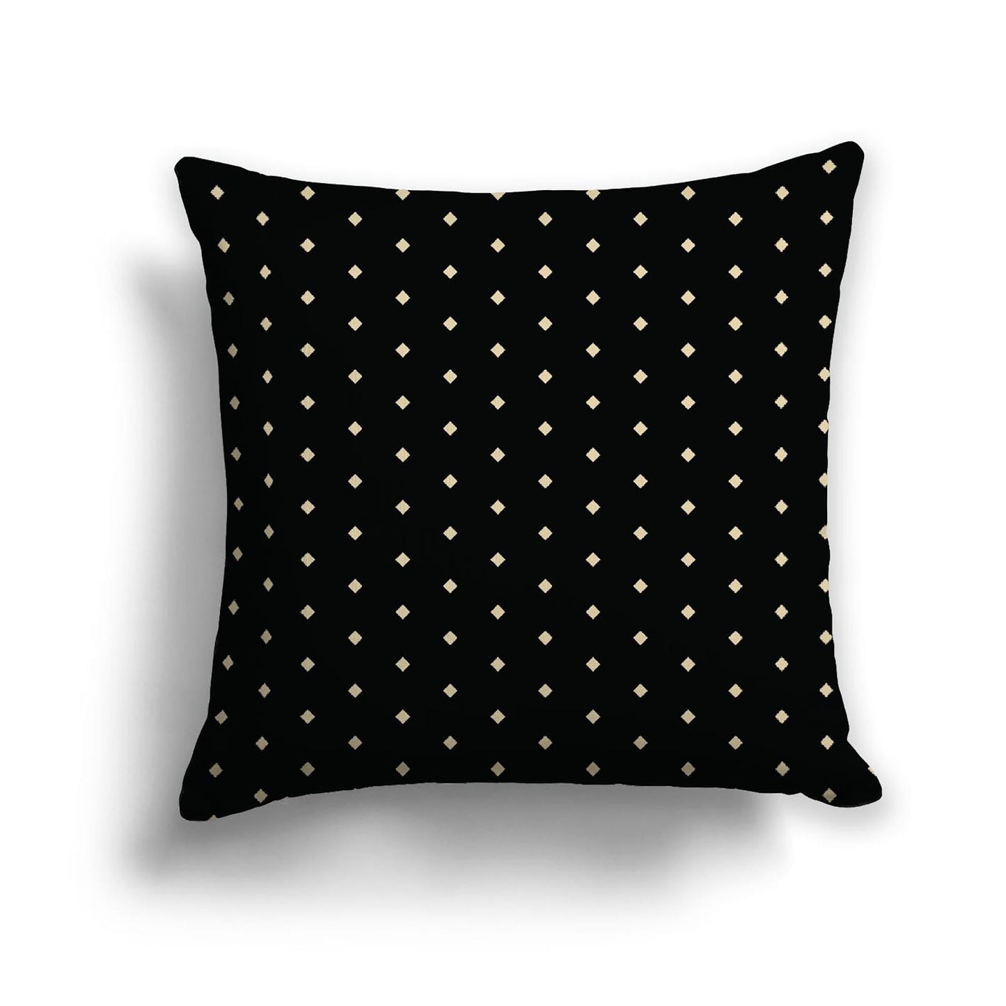 Black Cotton Canvas Cushion Covers with Fine Desert Sand Diamonds on Front, CACU-CC-1014-112, 46 x 46 cm, 18 x 18 inches