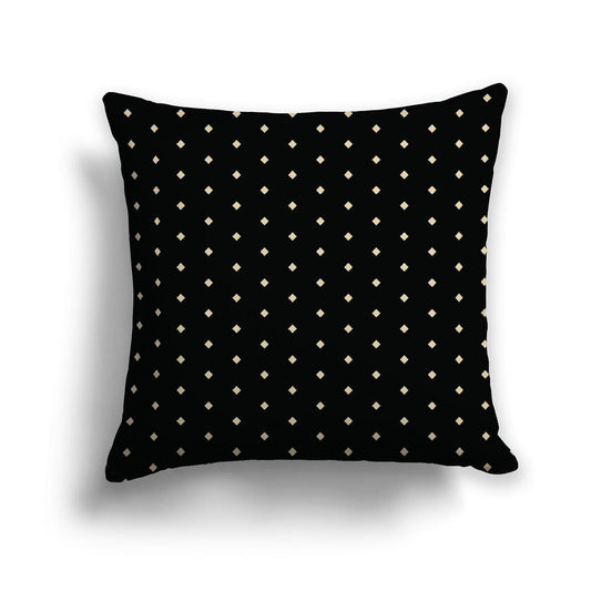 Black Cotton Canvas Cushion Covers with Fine Desert Sand Diamonds on Front, CACU-CC-1014-112, 46 x 46 cm, 18 x 18 inches