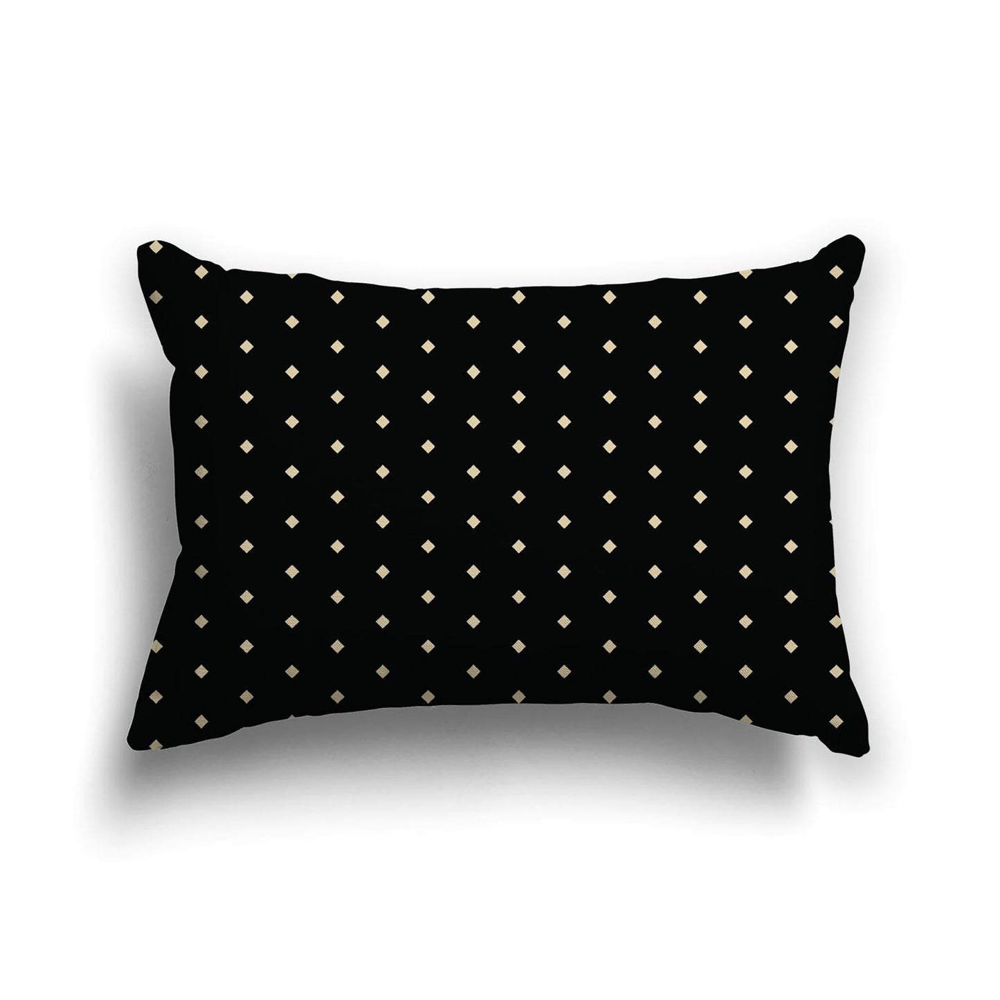 Black Cotton Canvas Cushion Covers with Fine Desert Sand Diamonds on Front, CACU-CC-1014-112, 51 x 36 cm, 20 x 14 inches