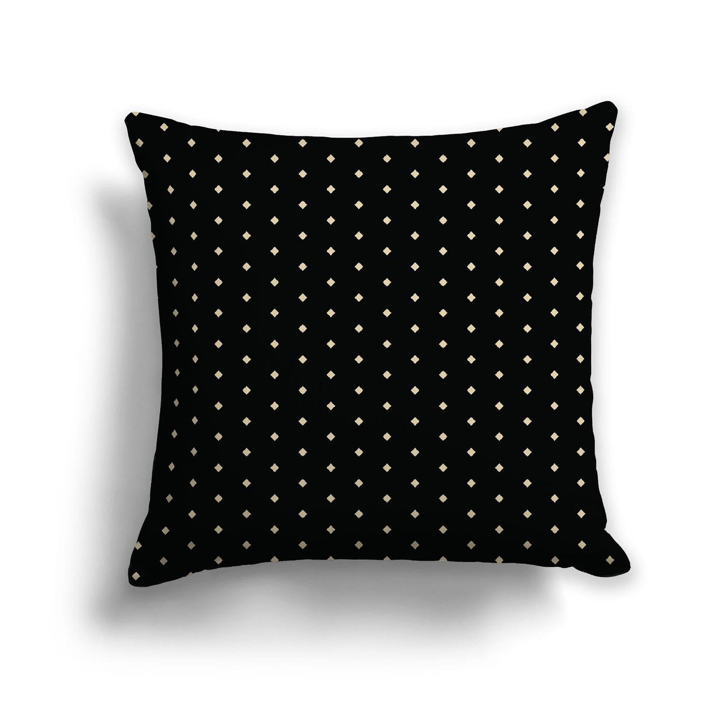 Black Cotton Canvas Cushion Covers with Fine Desert Sand Diamonds on Front, CACU-CC-1014-112, 56 x 56 cm, 22 x 22 inches