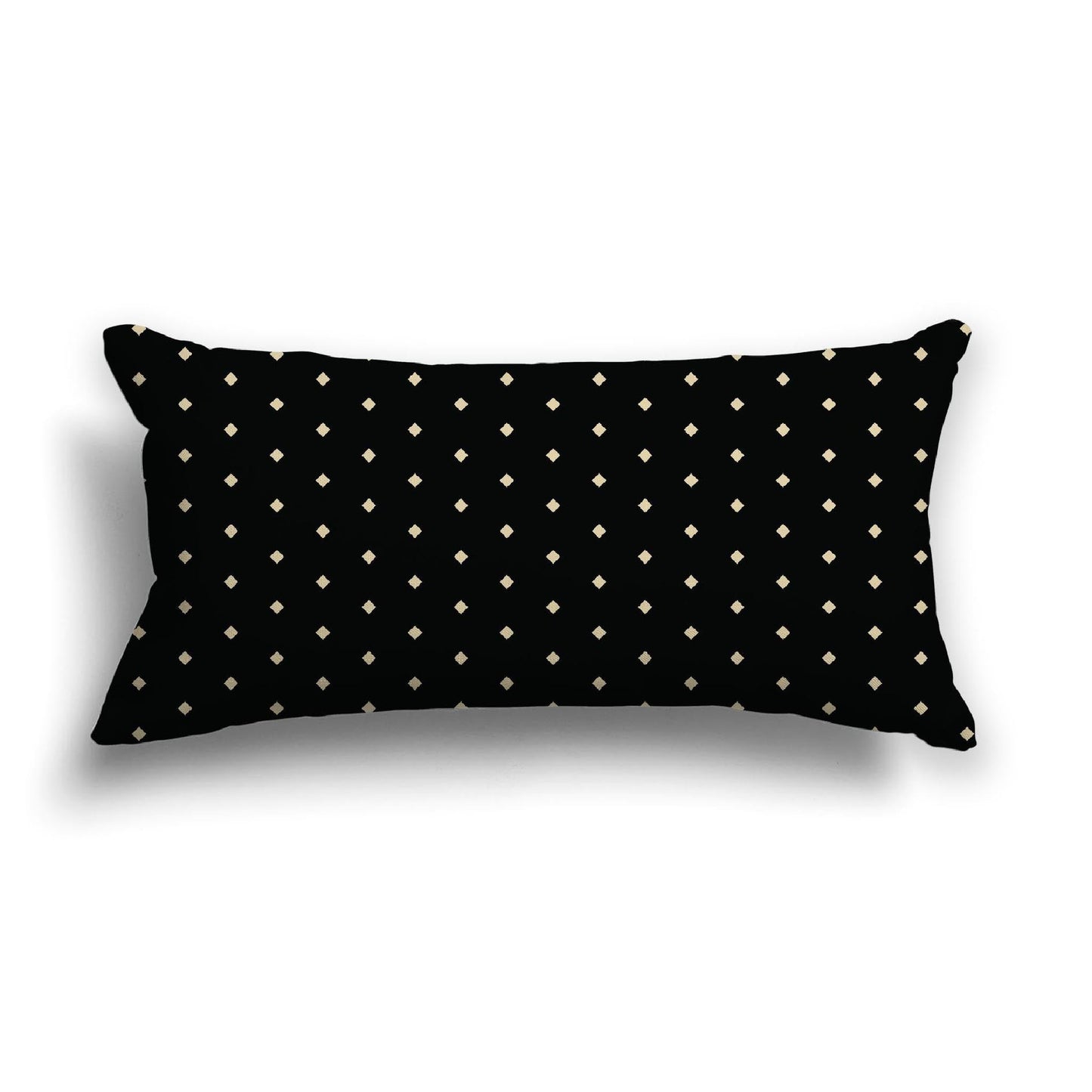Black Cotton Canvas Cushion Covers with Fine Desert Sand Diamonds on Front, CACU-CC-1014-112, 61 x 30 cm, 24 x 12 inches
