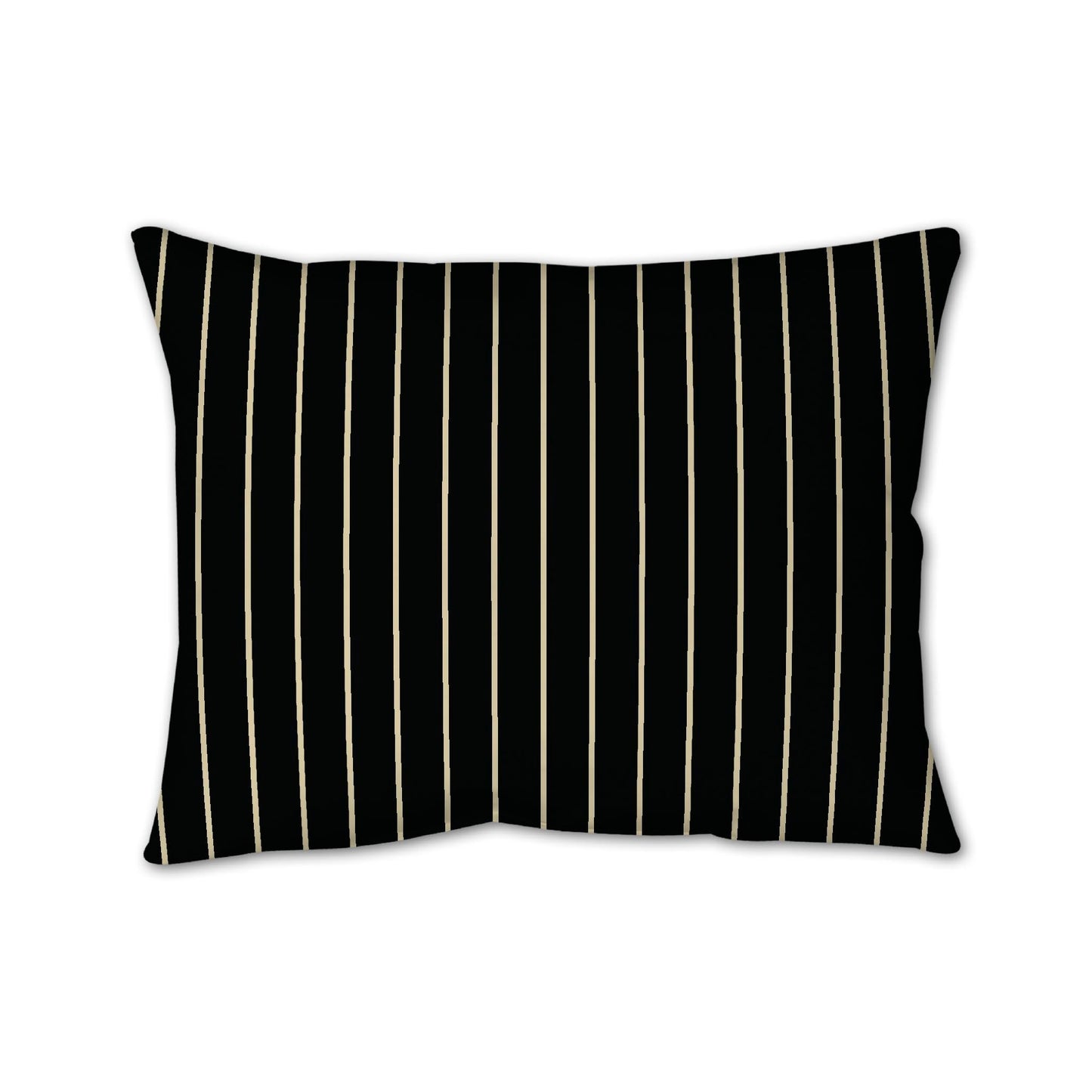 Black Cotton Canvas Cushion Covers with Fine Desert Sand Stripes on Front, CACU-CC-1014-152, 66 x 51 cm, 26 x 20 inches