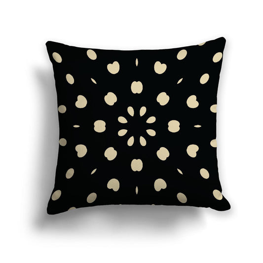Black Cotton Canvas Cushion Covers with Desert Sand Burst Pattern on Front, CACU-CC-1014-232, 46 x 46 cm, 18 x 18 inches