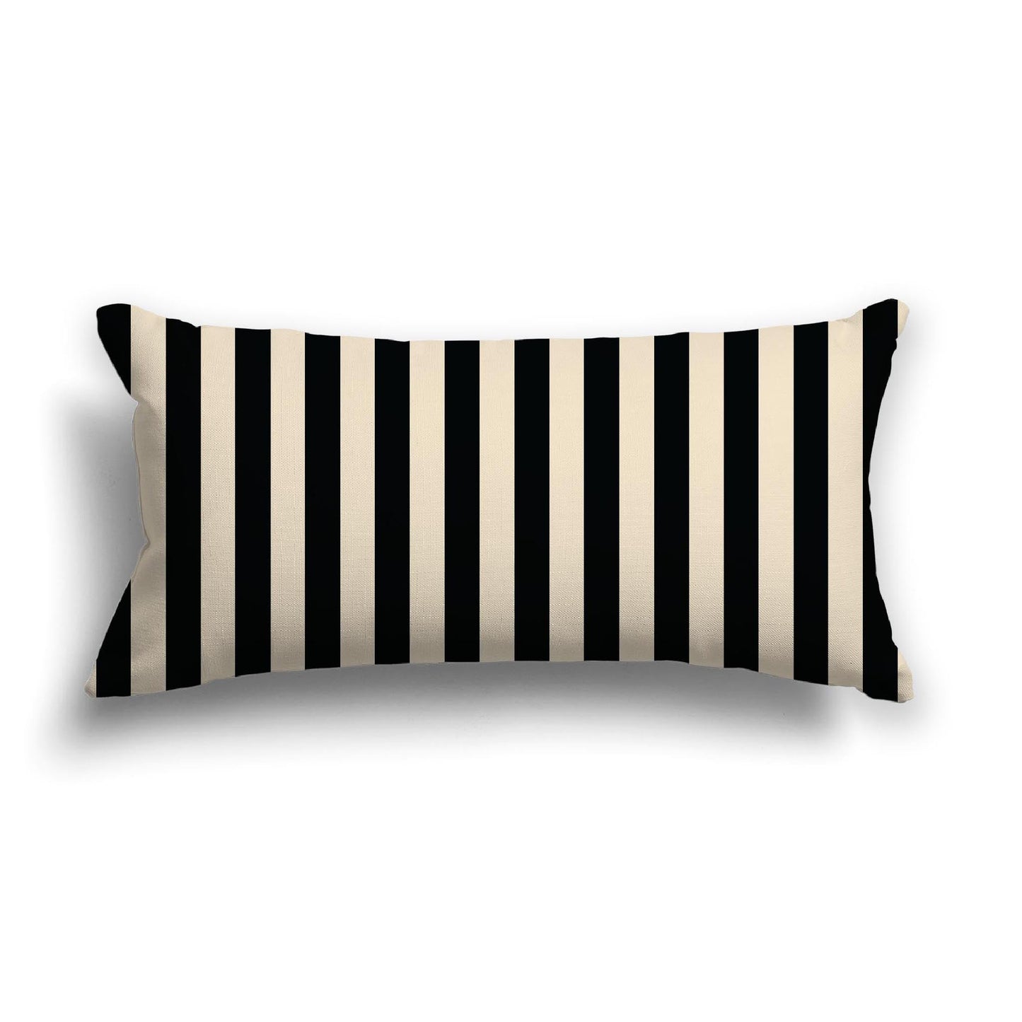 Beige Cotton Canvas Cushion Covers with Black Bars on Front, CACU-CC-1015-051, 61 x 30 cm, 24 x 12 inches