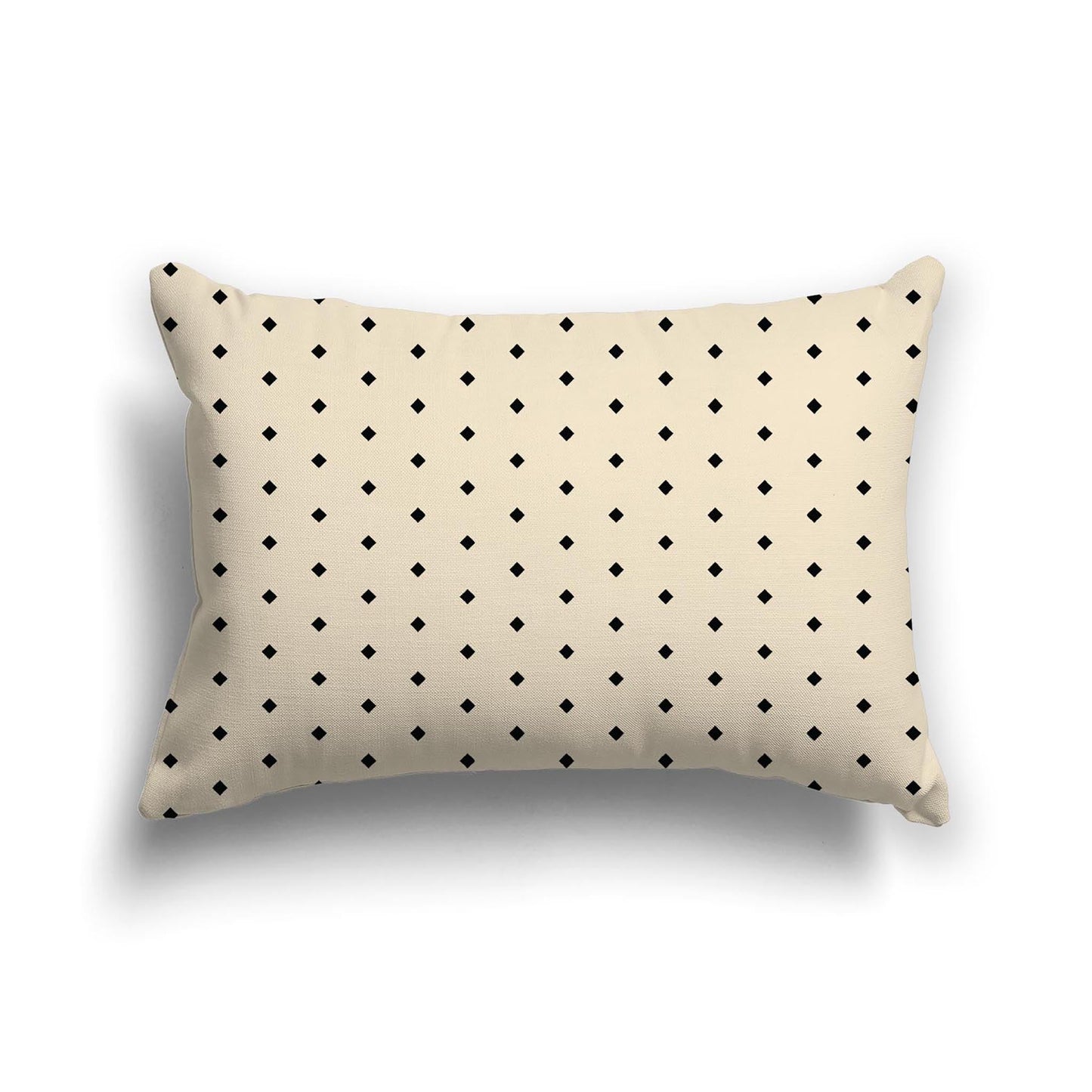 Beige Cotton Canvas Cushion Covers with Fine Black Diamonds on Front, CACU-CC-1015-111, 51 x 36 cm, 20 x 14 inches