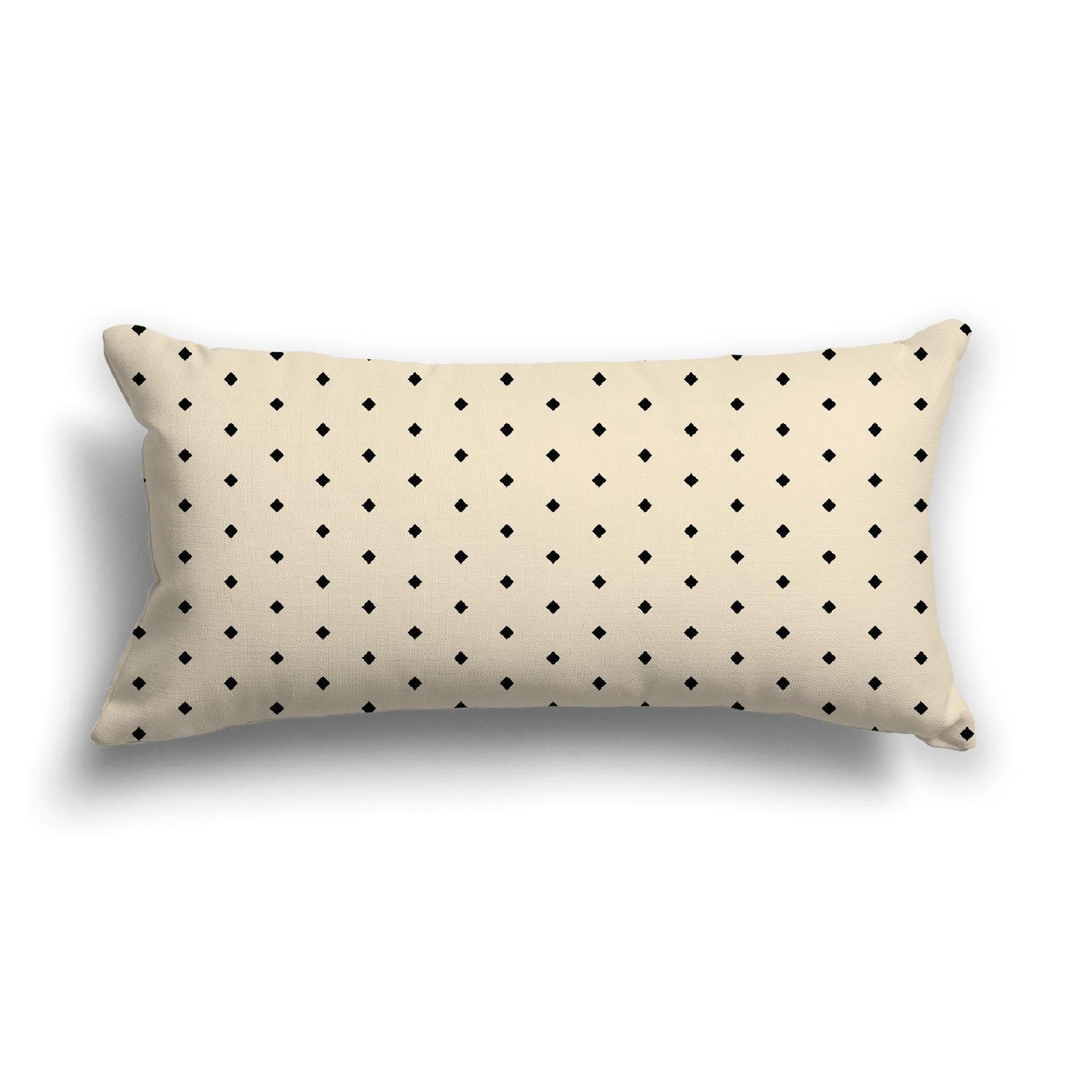 Beige Cotton Canvas Cushion Covers with Fine Black Diamonds on Front, CACU-CC-1015-111, 61 x 30 cm, 24 x 12 inches