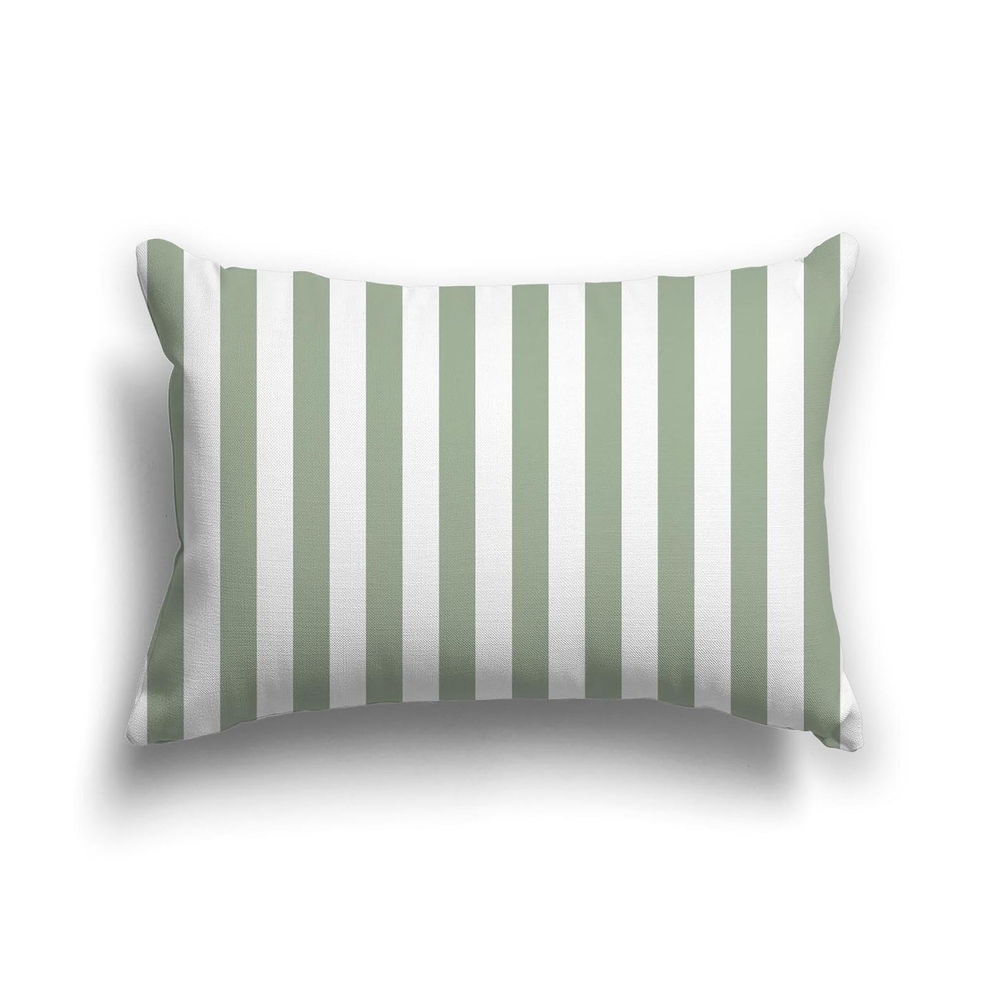 Off-White Cotton Canvas Cushion Covers with Green Bars on Front, CACU-CC-1052-051, 51 x 36 cm, 20 x 14 inches