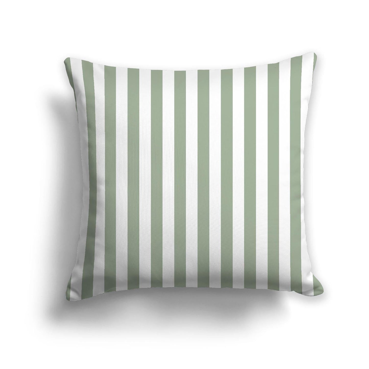 Off-White Cotton Canvas Cushion Covers with Green Bars on Front, CACU-CC-1052-051, 56 x 56 cm, 22 x 22 inches