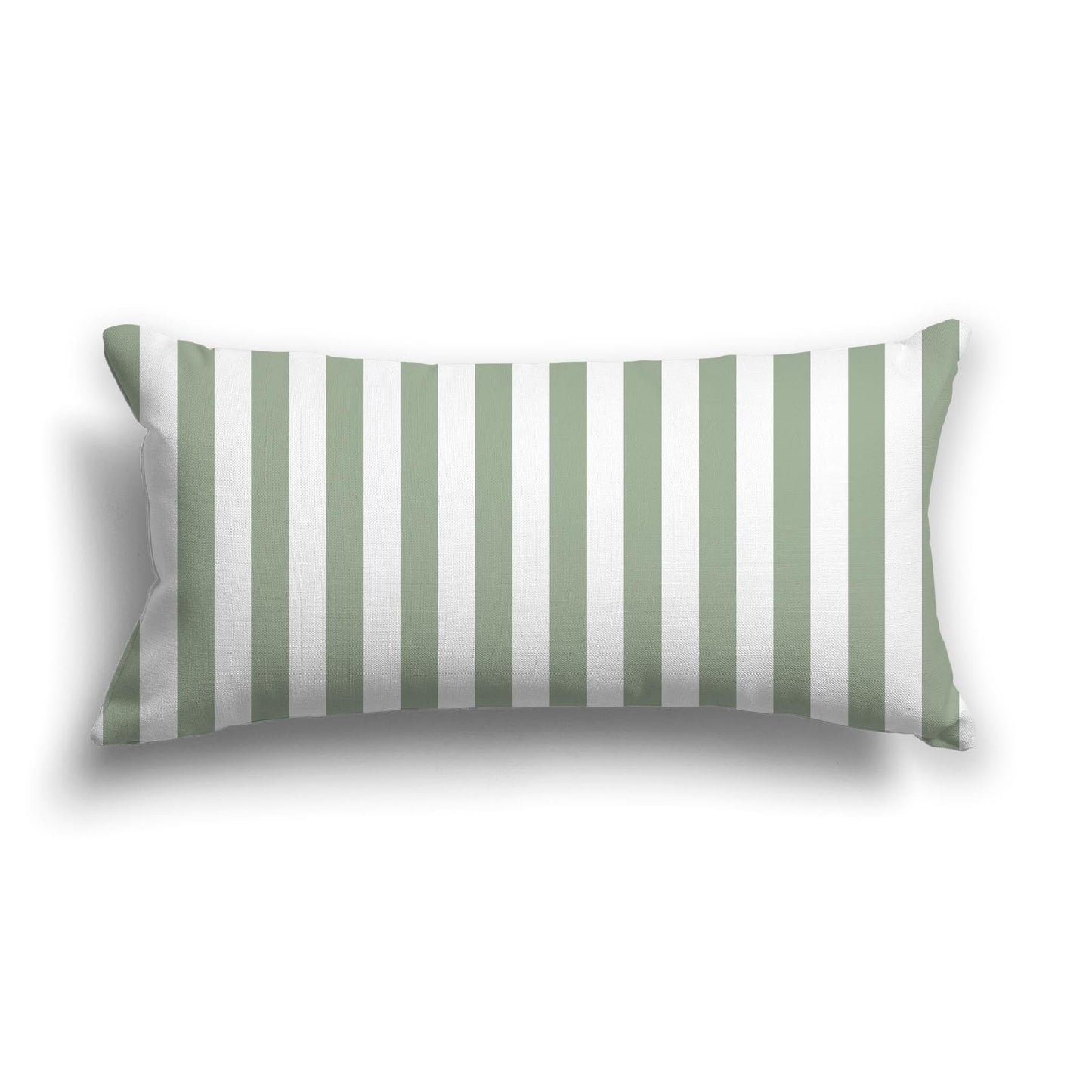 Off-White Cotton Canvas Cushion Covers with Green Bars on Front, CACU-CC-1052-051, 61 x 30 cm, 24 x 12 inches