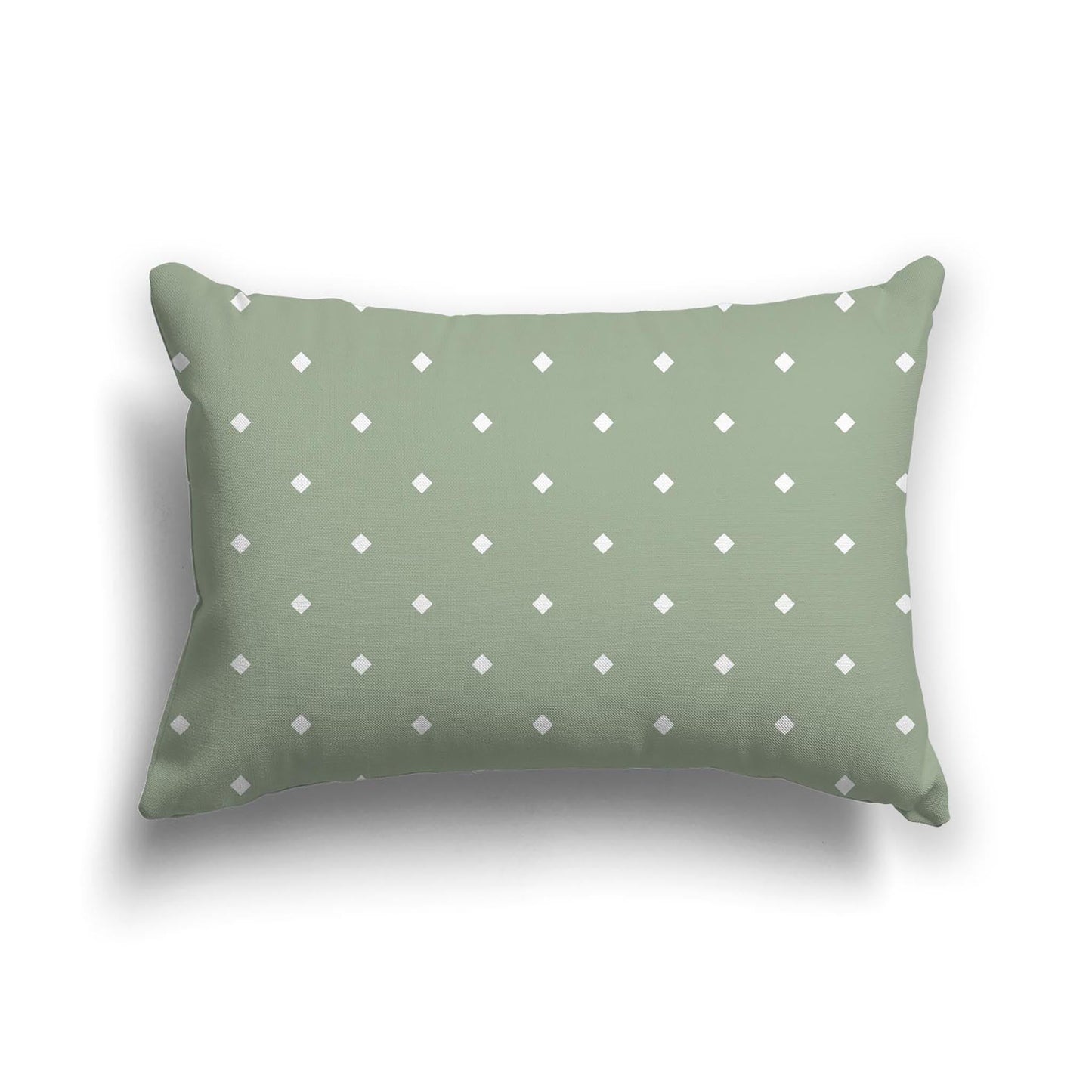 Green Cotton Canvas Cushion Covers with Off-White Diamonds on Front, CACU-CC-1052-102, 51 x 36 cm, 20 x 14 inches