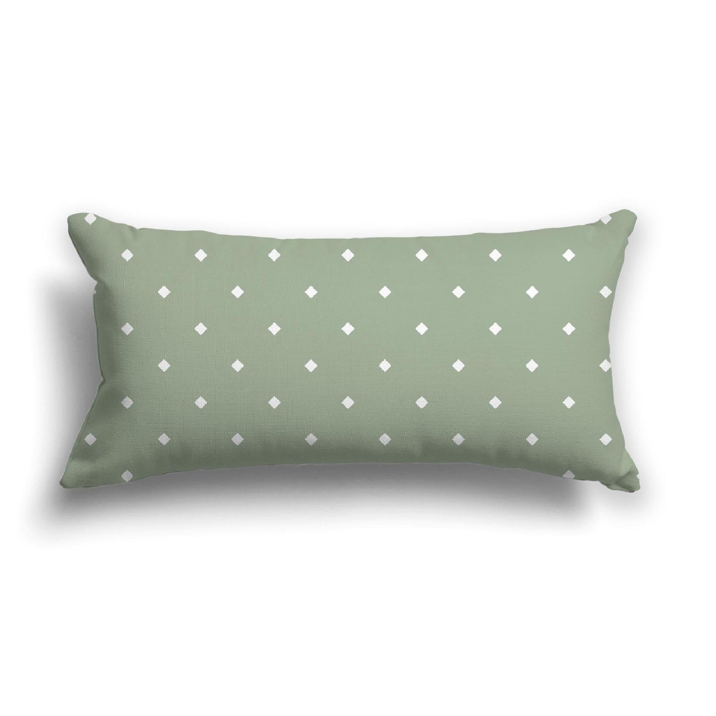 Green Cotton Canvas Cushion Covers with Off-White Diamonds on Front, CACU-CC-1052-102, 61 x 30 cm, 24 x 12 inches