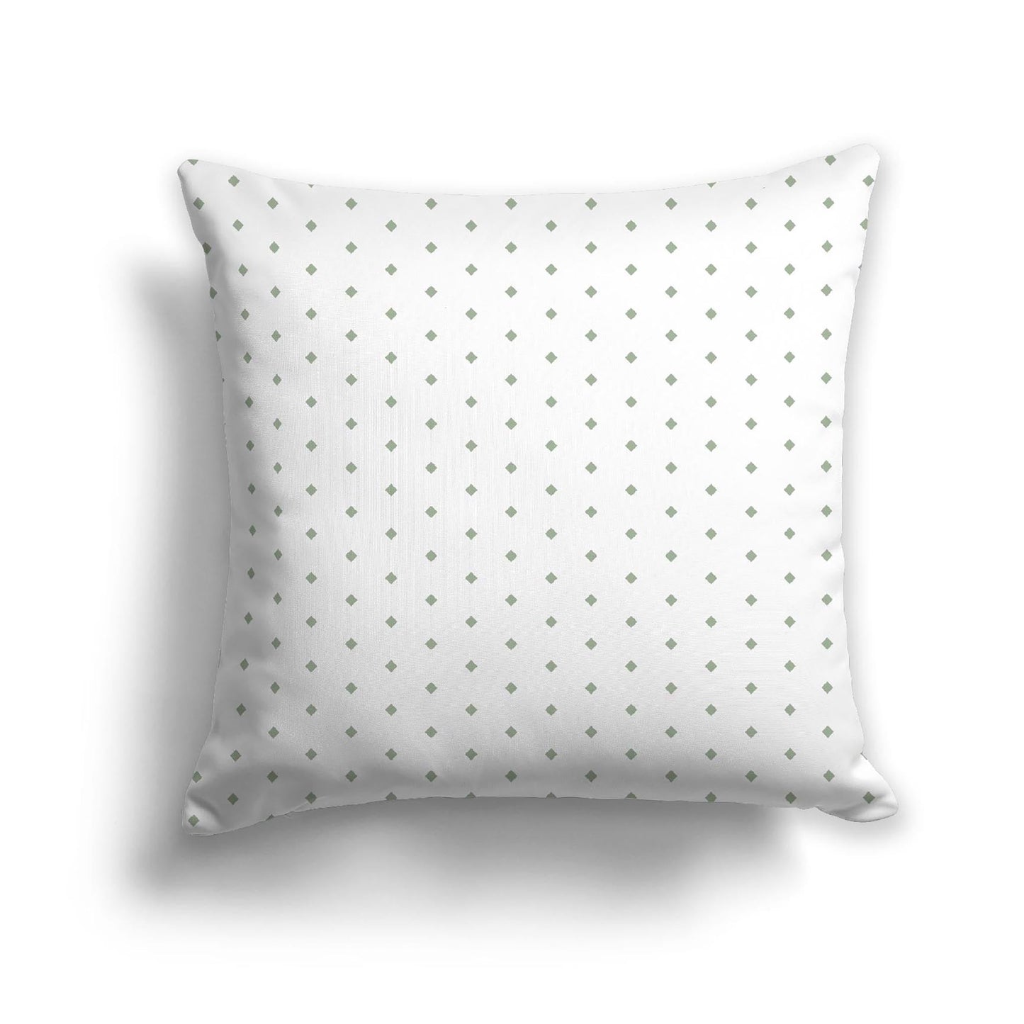 Off-White Cotton Canvas Cushion Covers with Fine Green Diamonds on Front, CACU-CC-1052-111, 56 x 56 cm, 22 x 22 inches