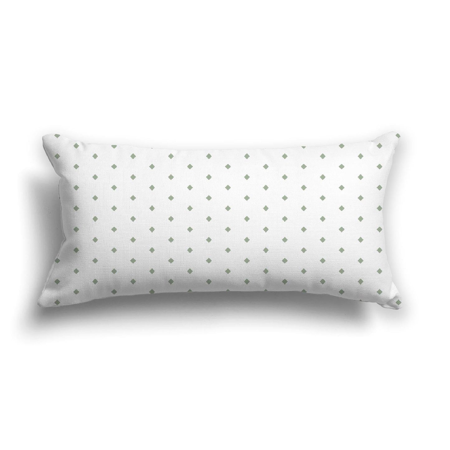 Off-White Cotton Canvas Cushion Covers with Fine Green Diamonds on Front, CACU-CC-1052-111, 61 x 30 cm, 24 x 12 inches