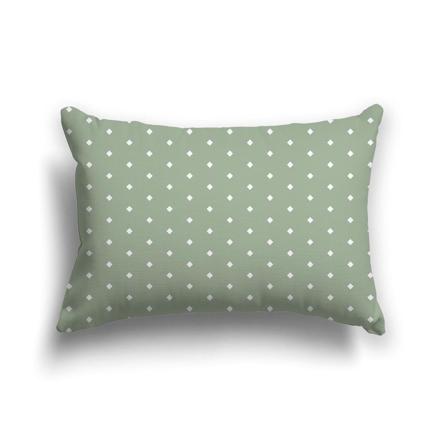 Green Cotton Canvas Cushion Covers with Fine Off-White Diamonds on Front, CACU-CC-1052-112, 51 x 36 cm, 20 x 14 inches