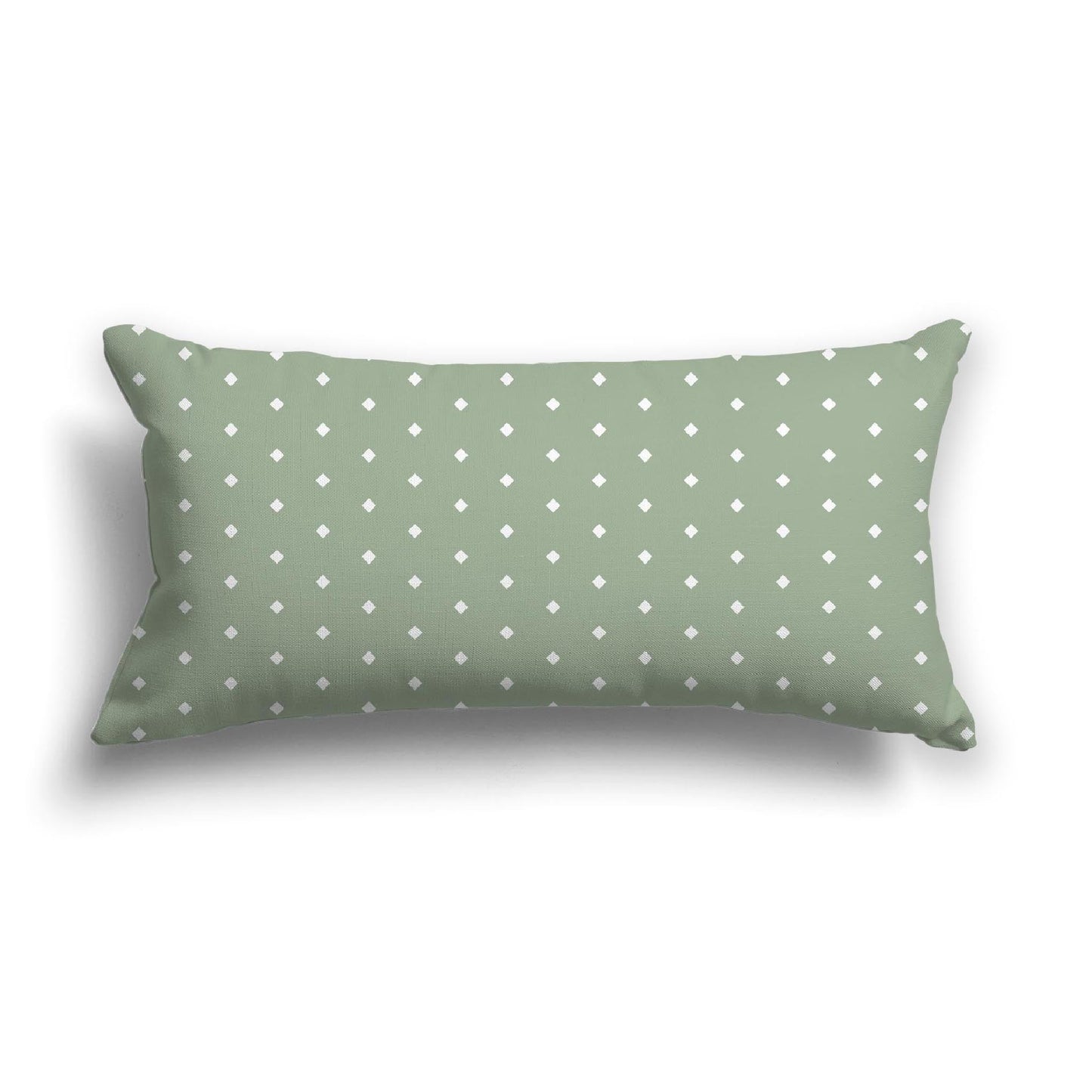 Green Cotton Canvas Cushion Covers with Fine Off-White Diamonds on Front, CACU-CC-1052-112, 61 x 30 cm, 24 x 12 inches