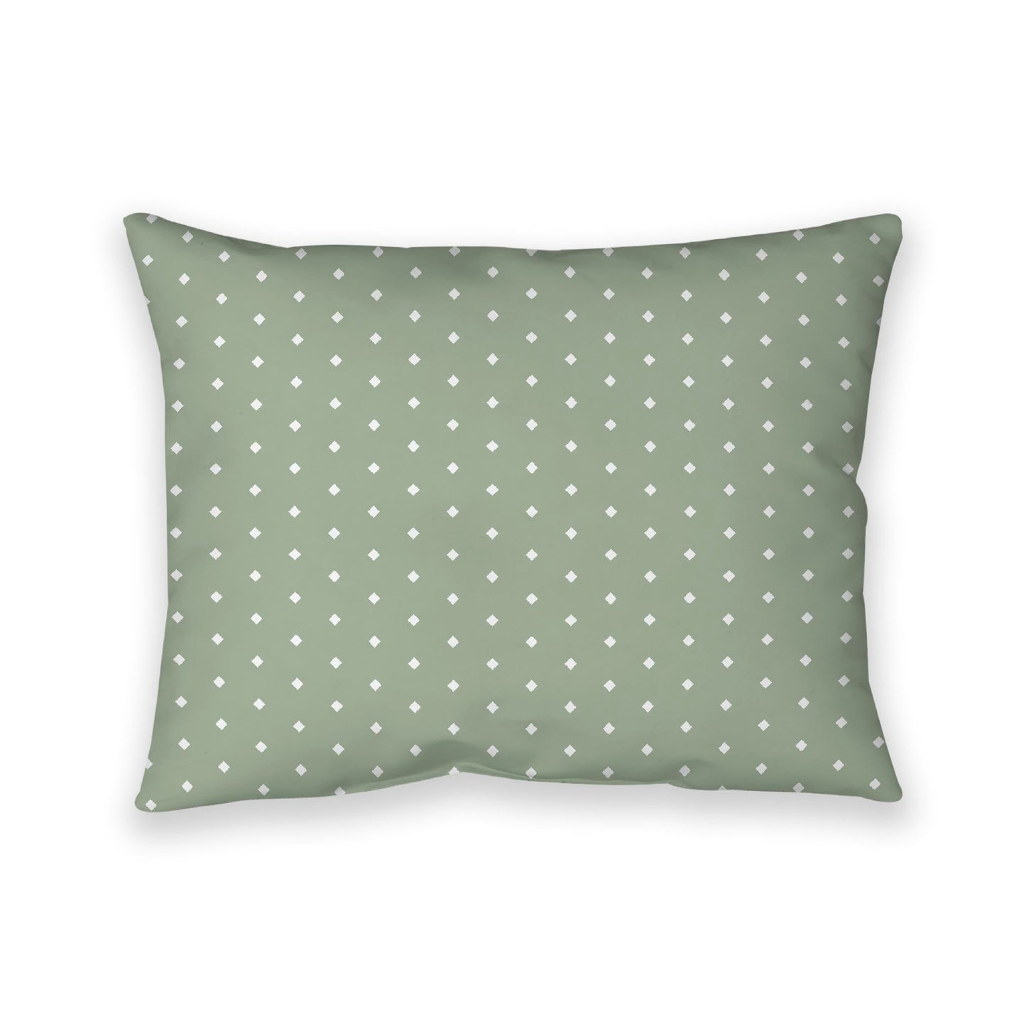 Green Cotton Canvas Cushion Covers with Fine Off-White Diamonds on Front, CACU-CC-1052-112, 66 x 51 cm, 26 x 20 inches