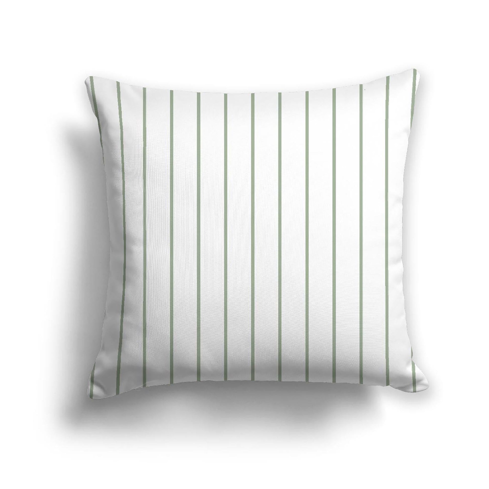 Off-White Cotton Canvas Cushion Covers with Fine Green Stripes on Front, CACU-CC-1052-151, 46 x 46 cm, 18 x 18 inches